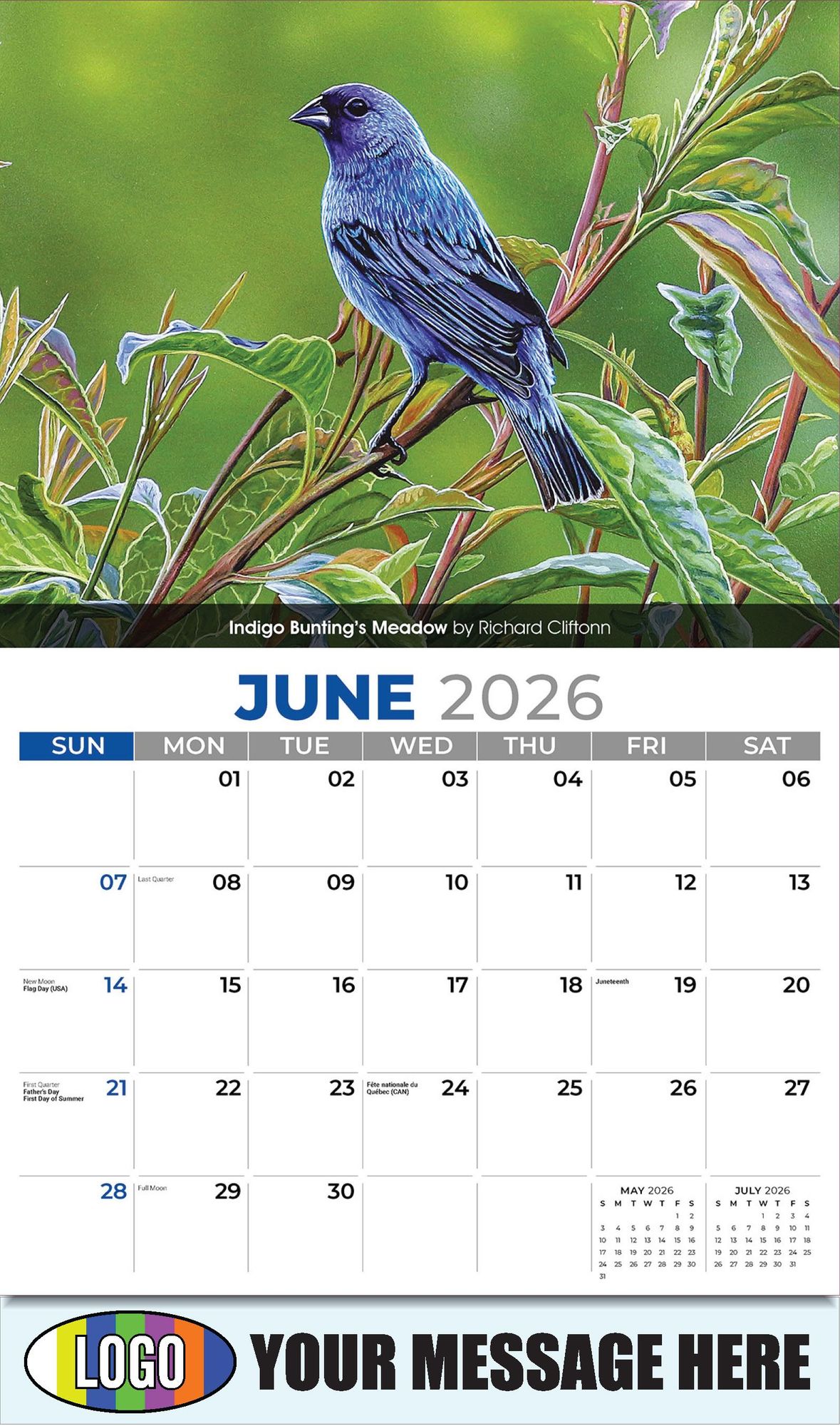 2026 Garden Birds Business Promotional Calendar