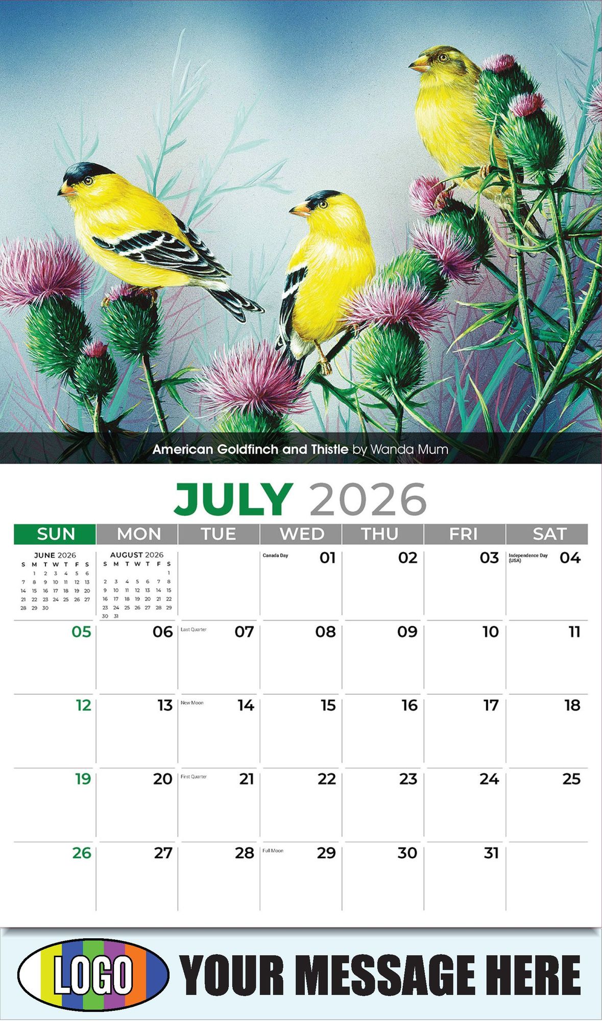 2026 Garden Birds Business Promotional Calendar