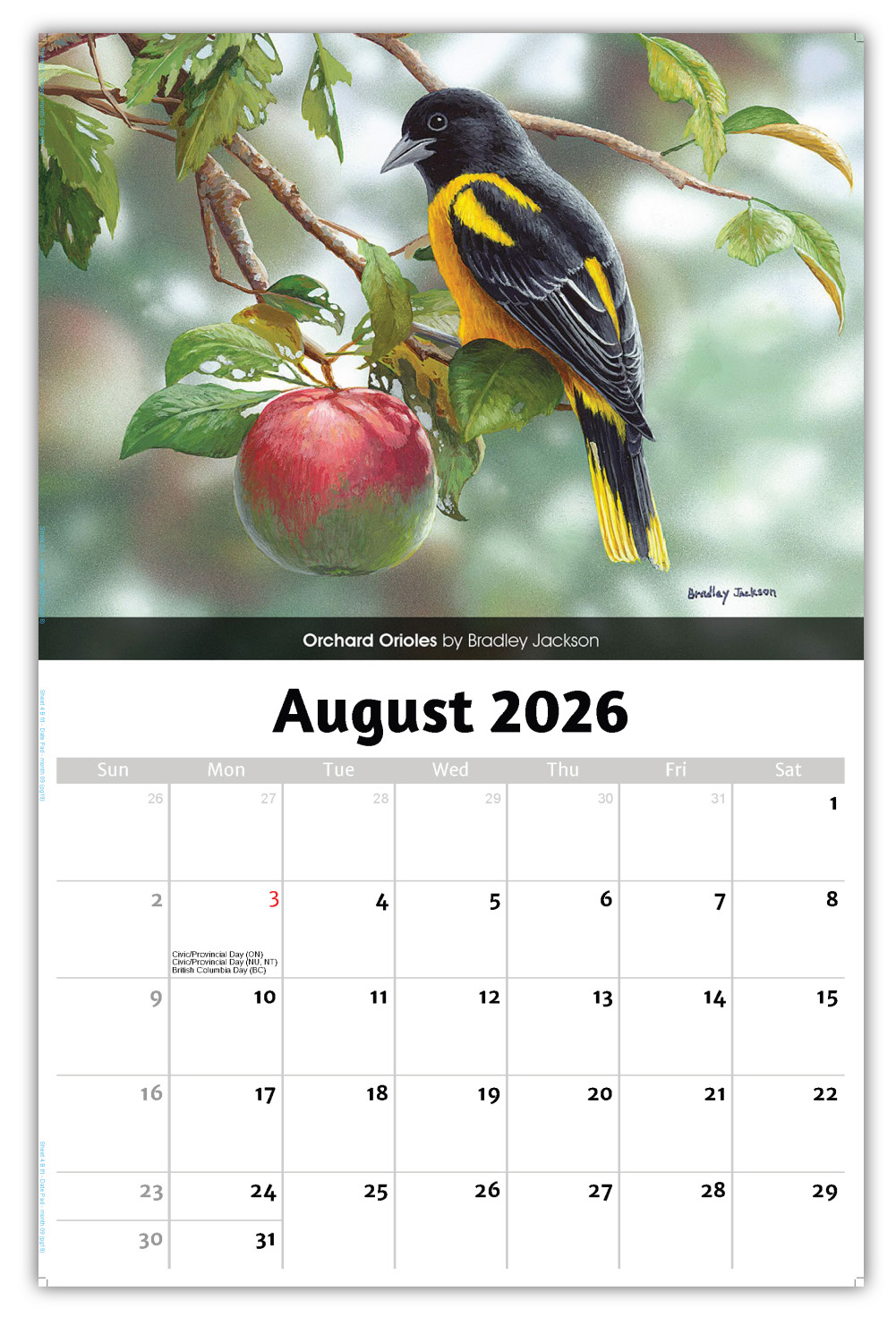 2026 Garden Birds wall calendar