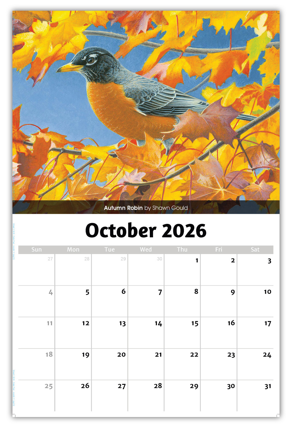2026 Garden Birds wall calendar