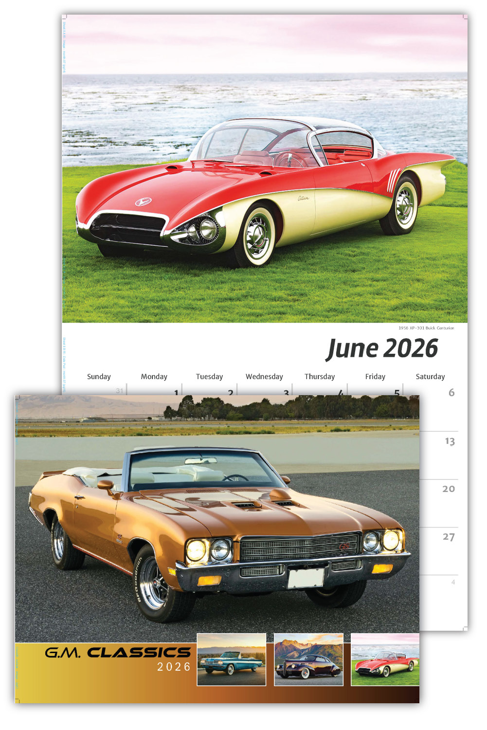 2026 Classic GM Cars wall calendar
