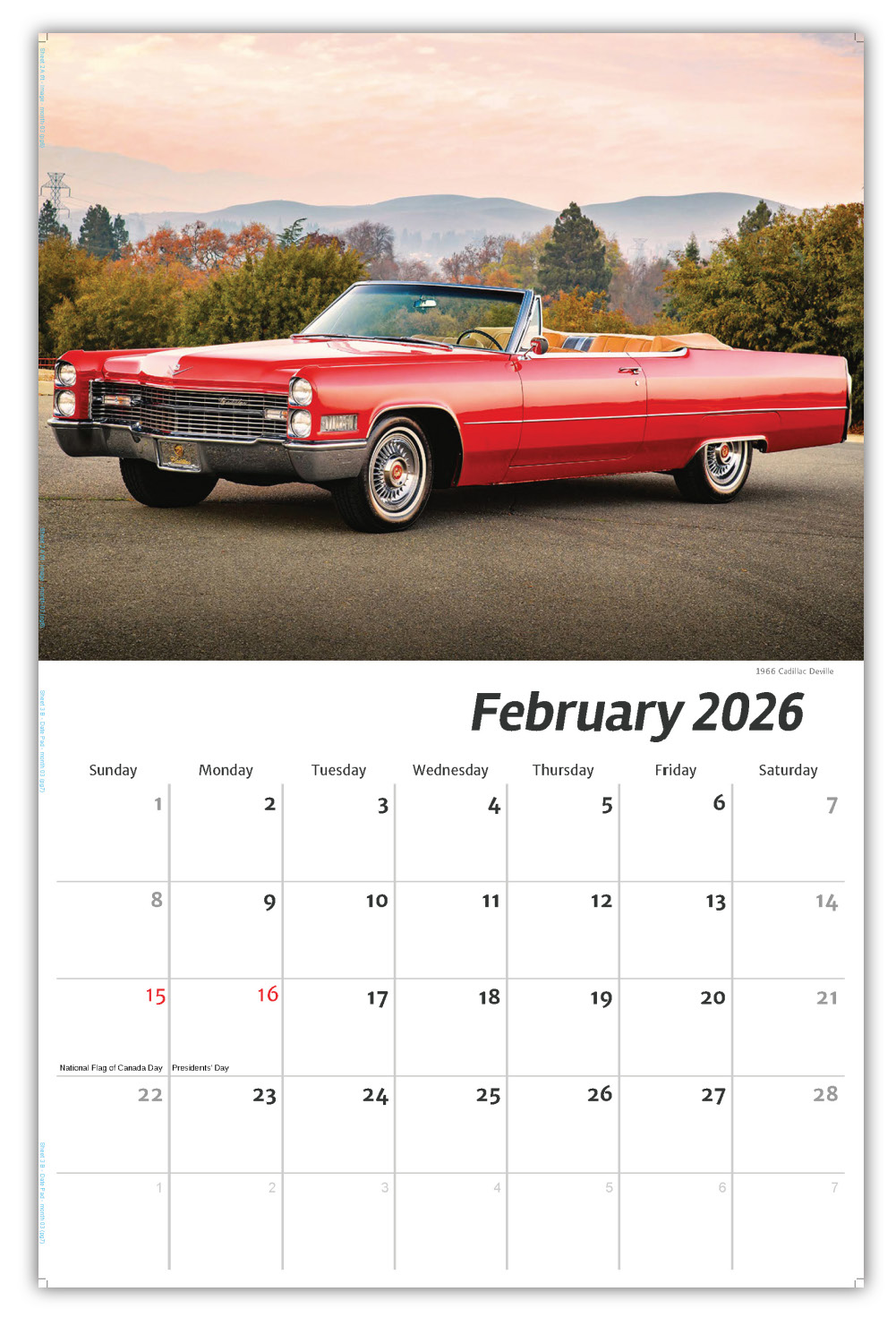 2026 Classic GM Cars wall calendar