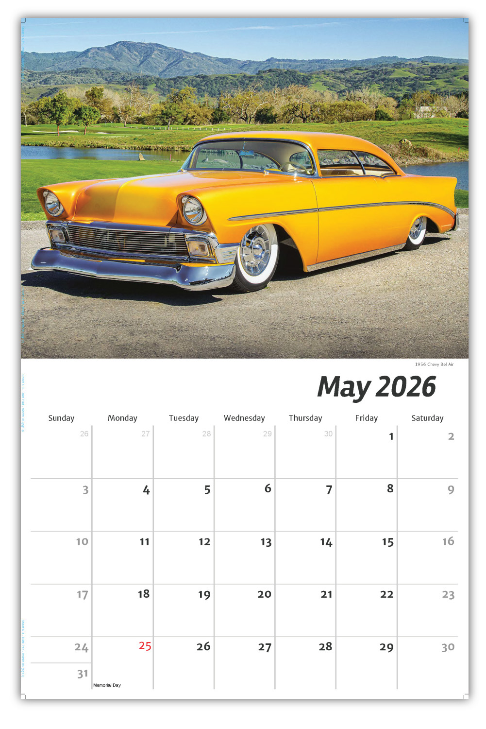 2026 Classic GM Cars wall calendar