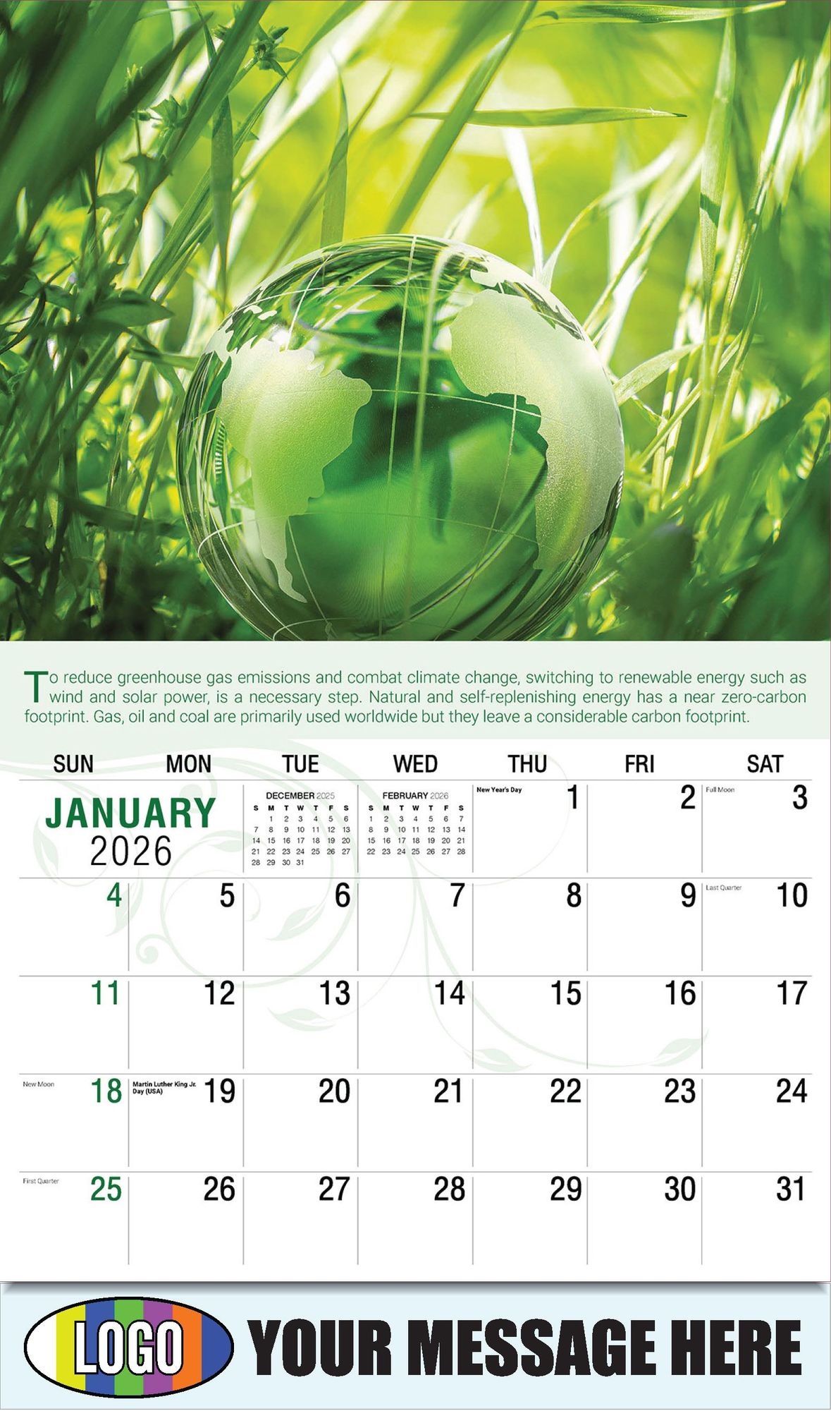 2026 Go Green Business Promotional Calendar