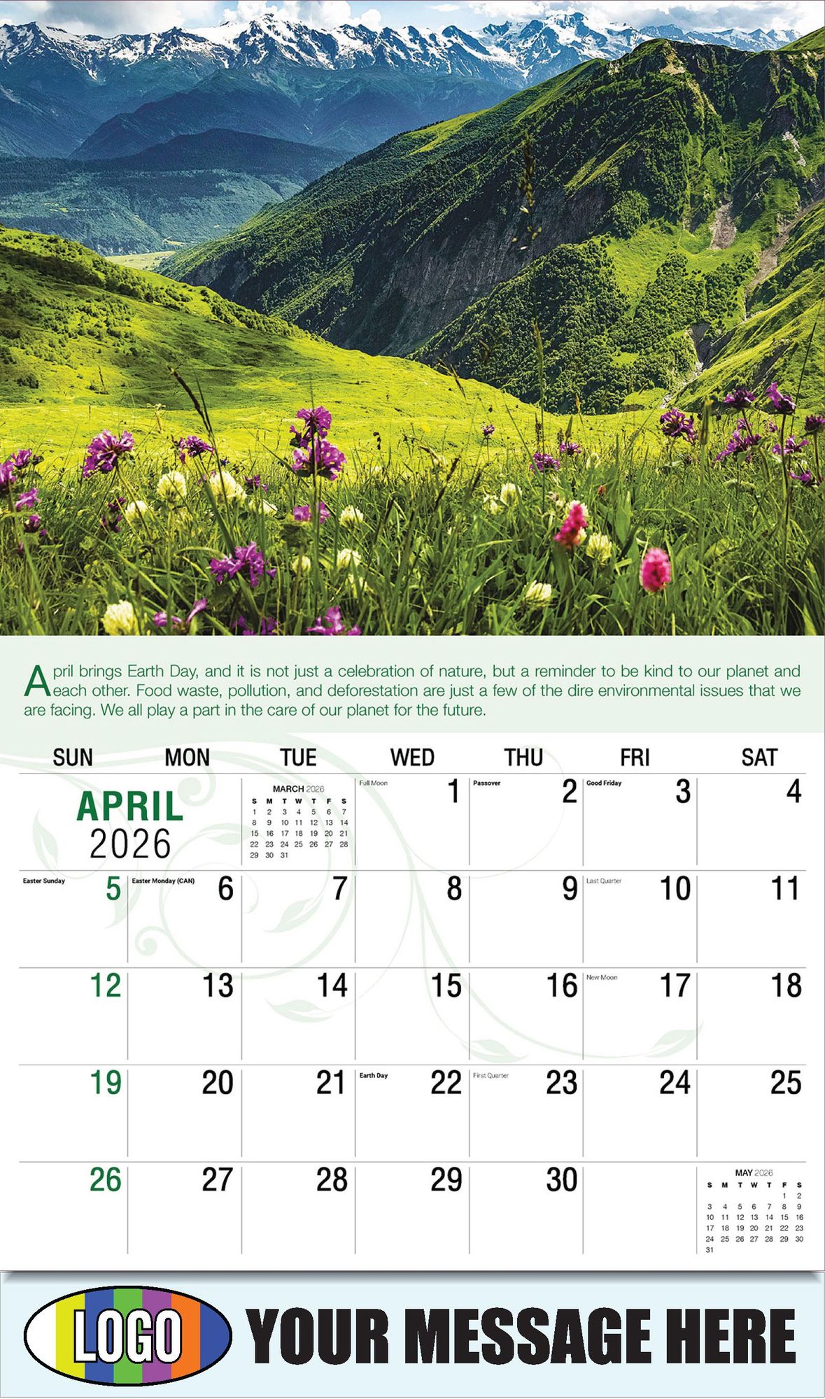 2026 Go Green Business Promotional Calendar