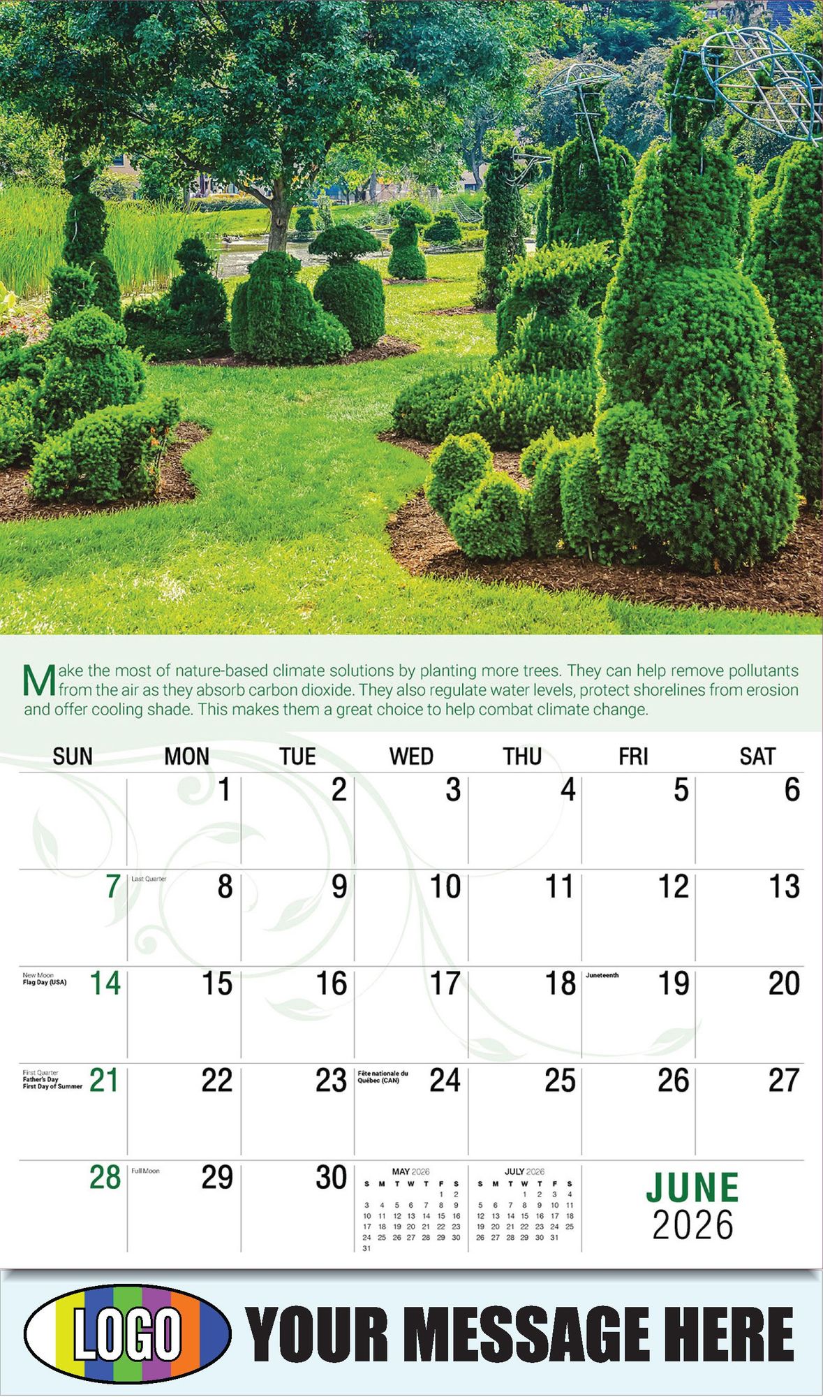 2026 Go Green Business Promotional Calendar