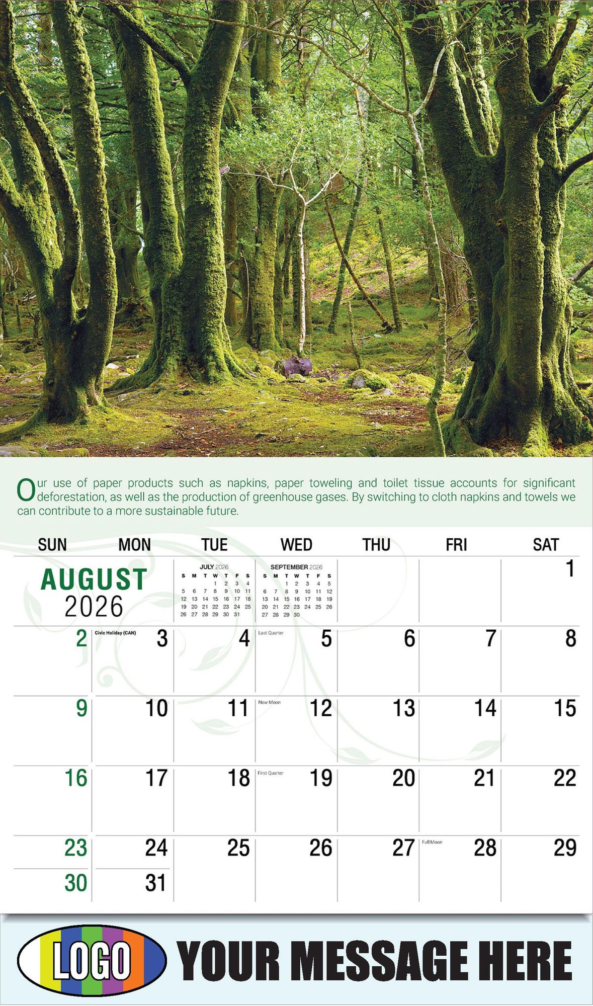 2026 Go Green Business Promotional Calendar