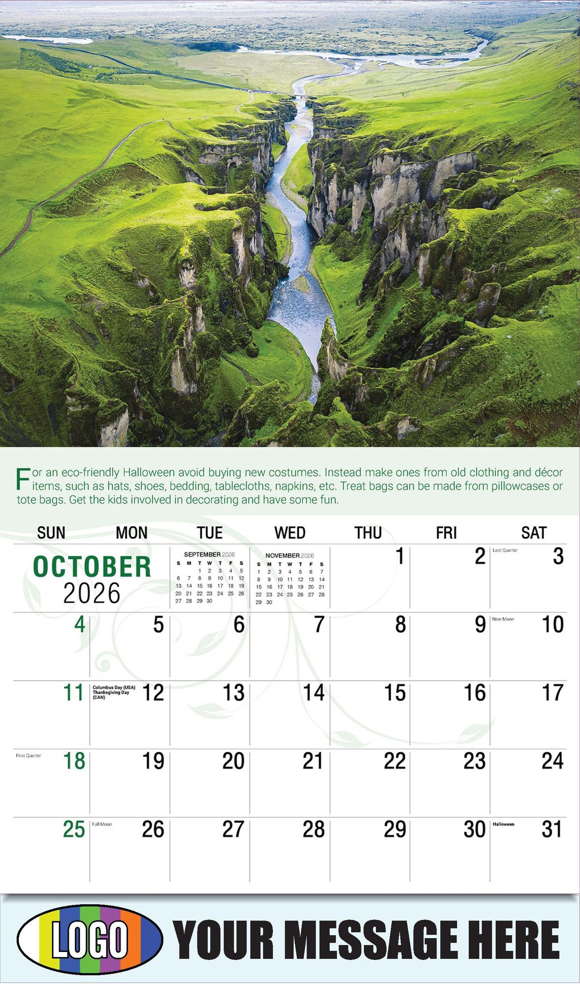 2026 Go Green Business Promotional Calendar