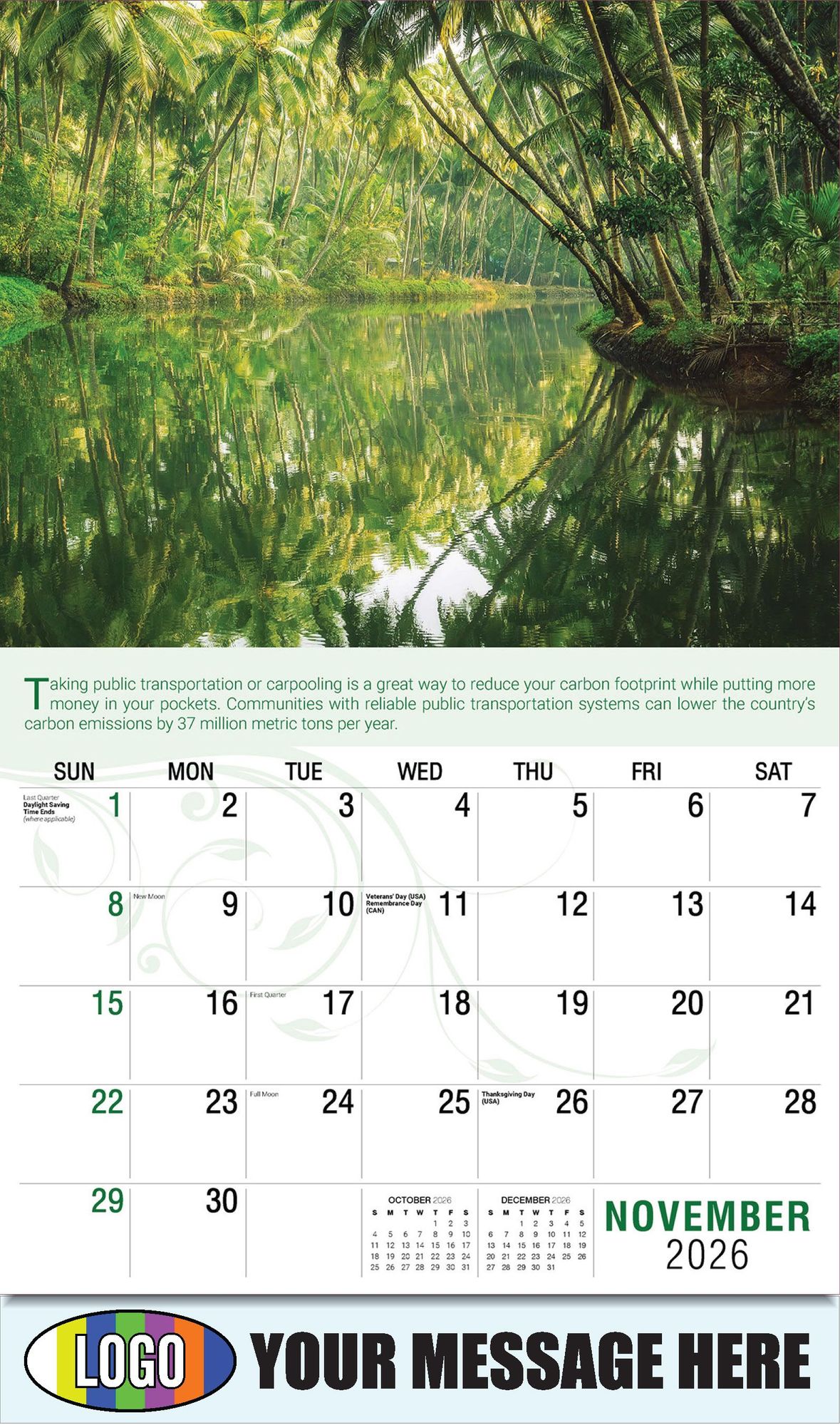 2026 Go Green Business Promotional Calendar