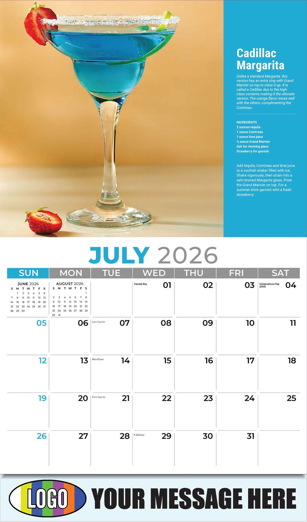 2026 Happy Hour Cocktails Business Promotional Calendar