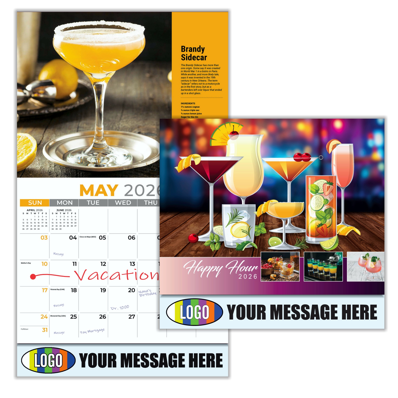 2026 Happy Hour Cocktails Business Promotional Calendar