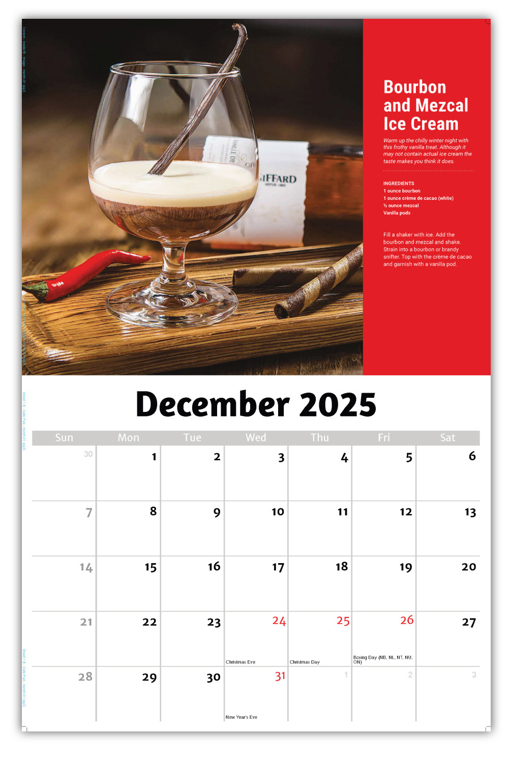 2026 Happy Hour Cocktails wall calendar