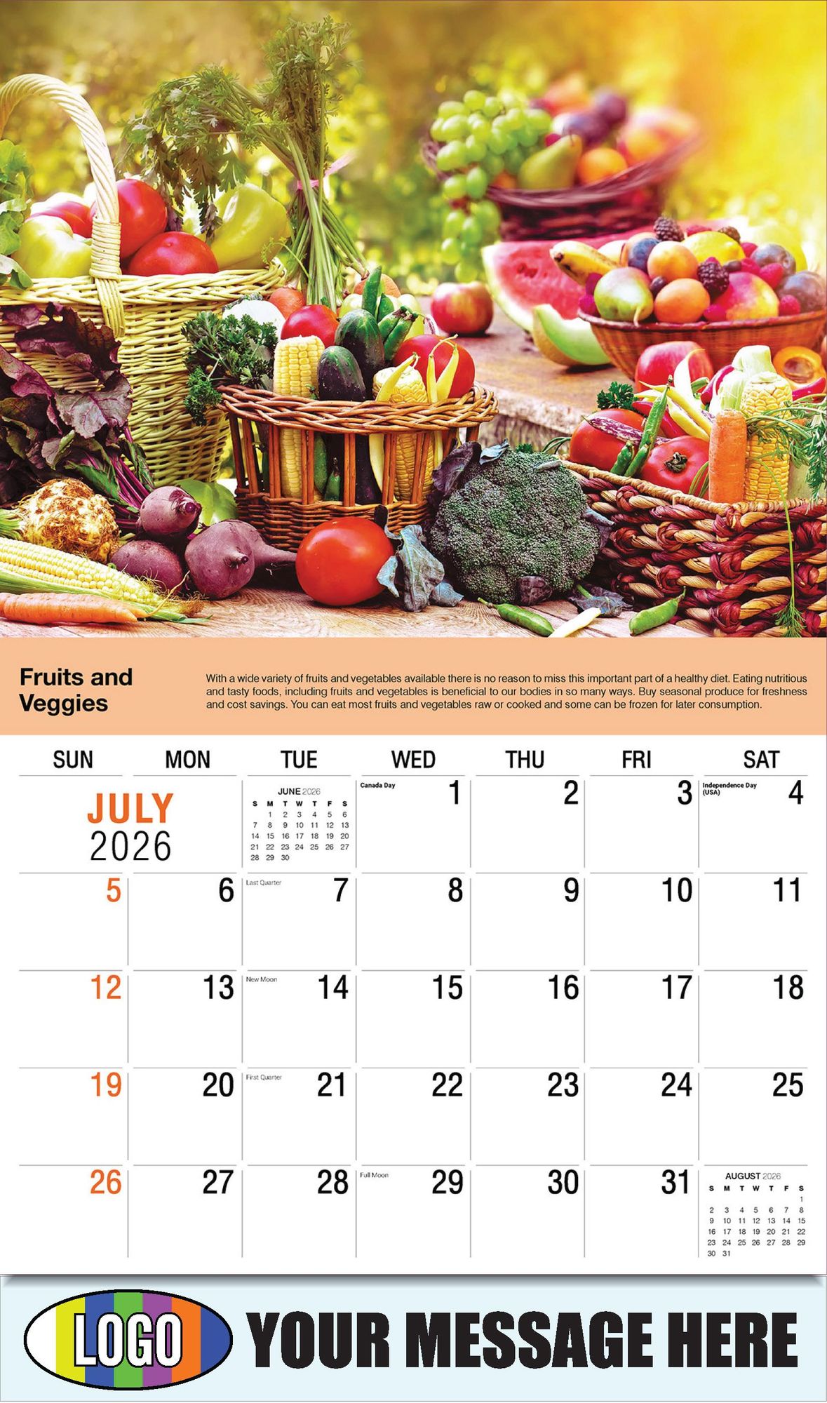 2026 Health Tips Business Promotional Calendar