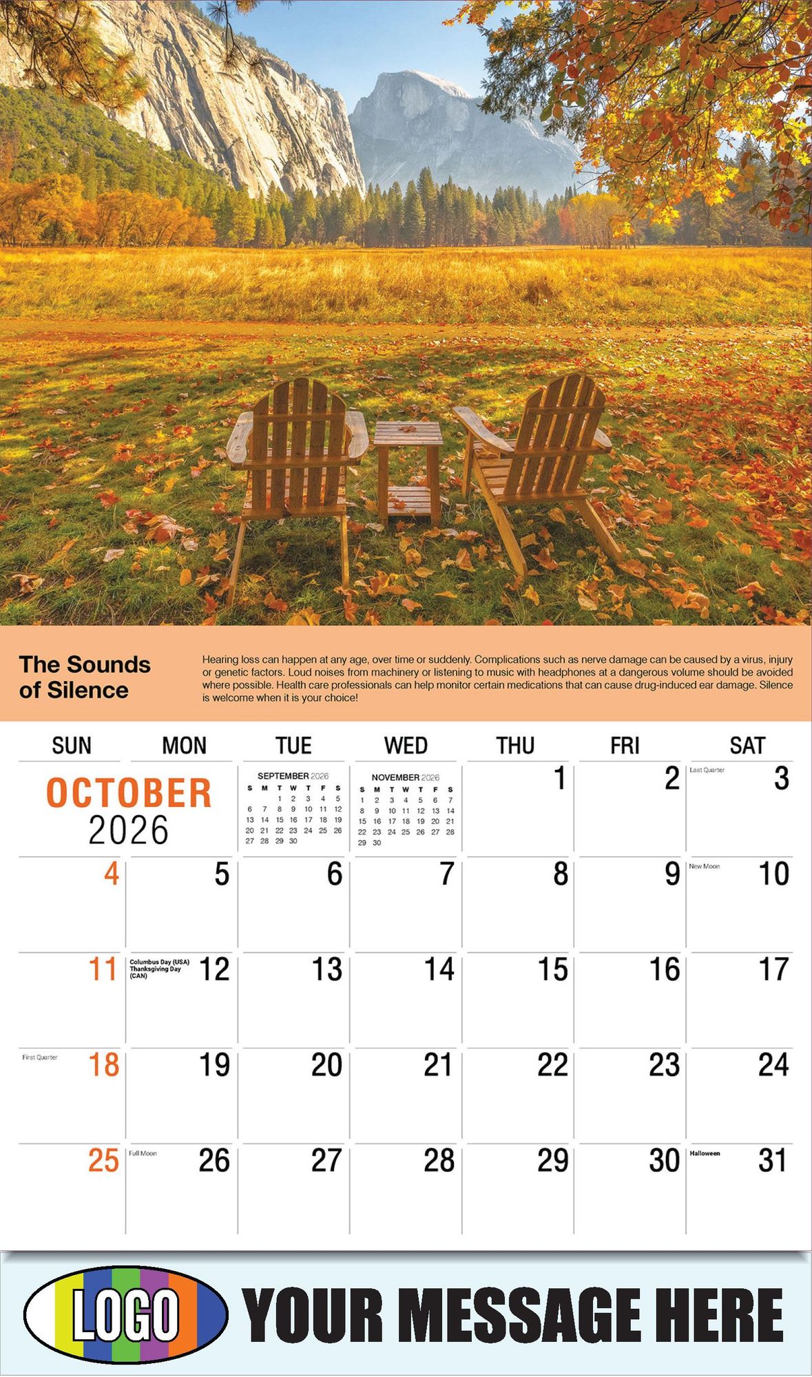 2026 Health Tips Business Promotional Calendar