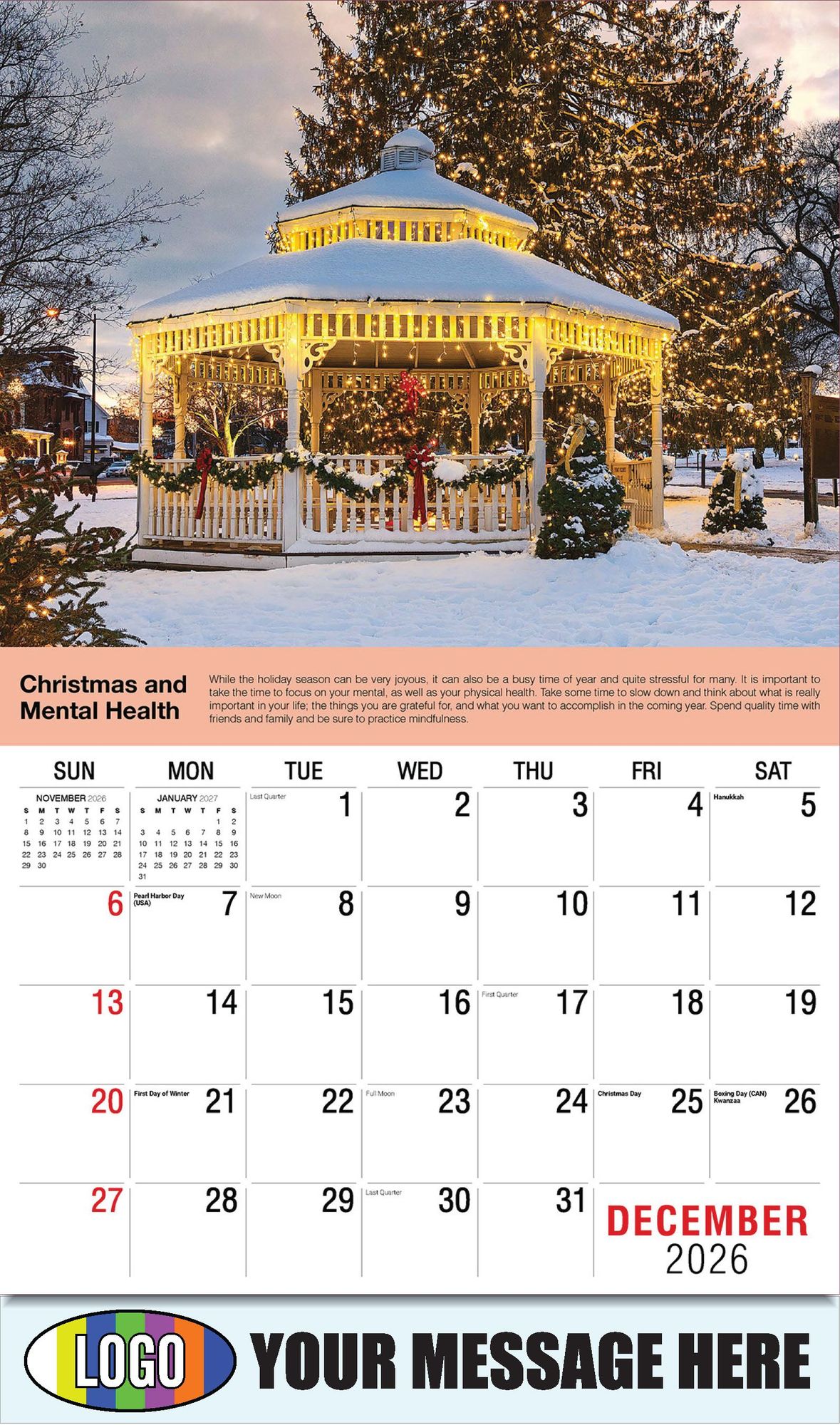 2026 Health Tips Business Promotional Calendar