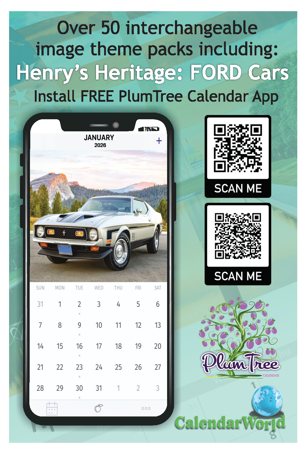 2026 Henry's Heritage - FORD cars wall calendar