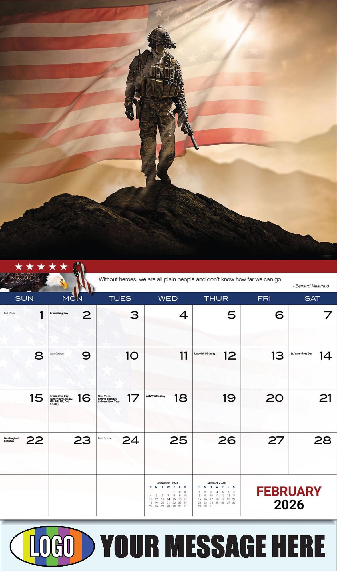 2026 Home of the Brave Business Promotional Calendar