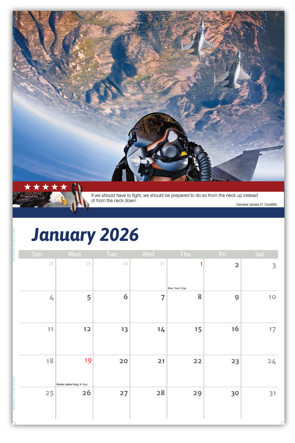 2026 Home of the Brave wall calendar