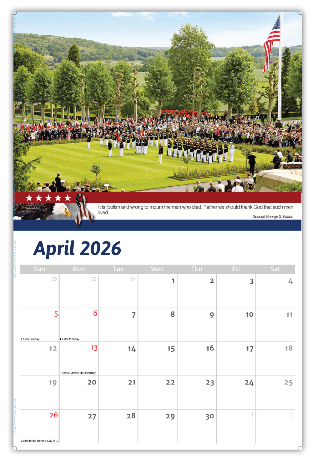 2026 Home of the Brave wall calendar