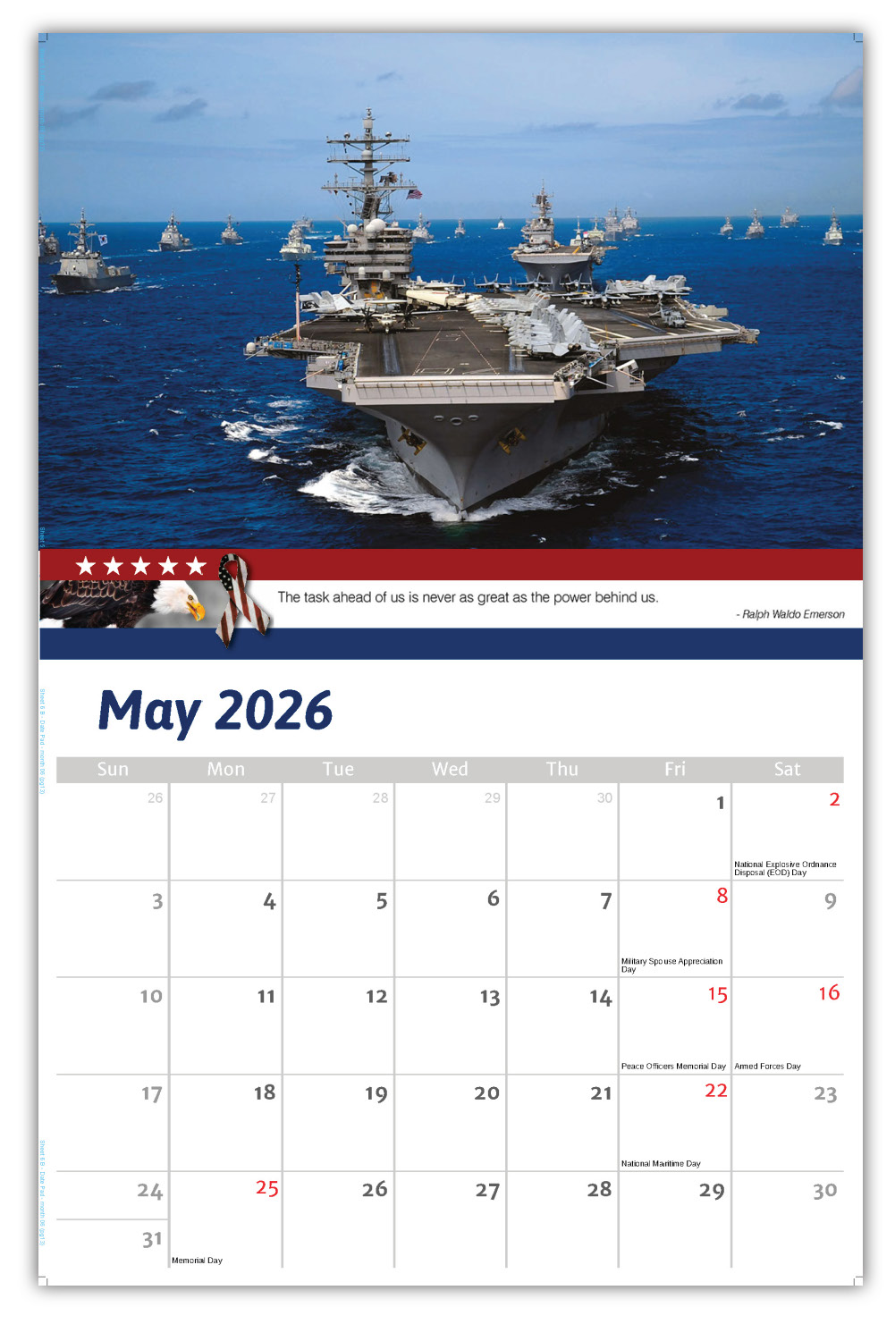 2026 Home of the Brave wall calendar