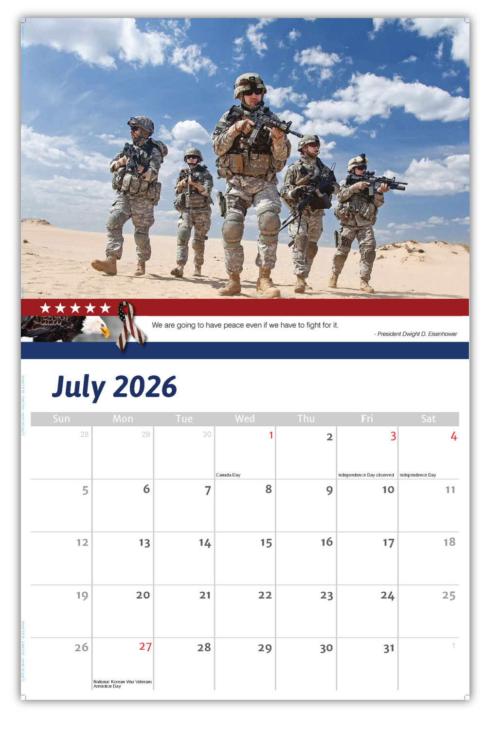 2026 Home of the Brave wall calendar