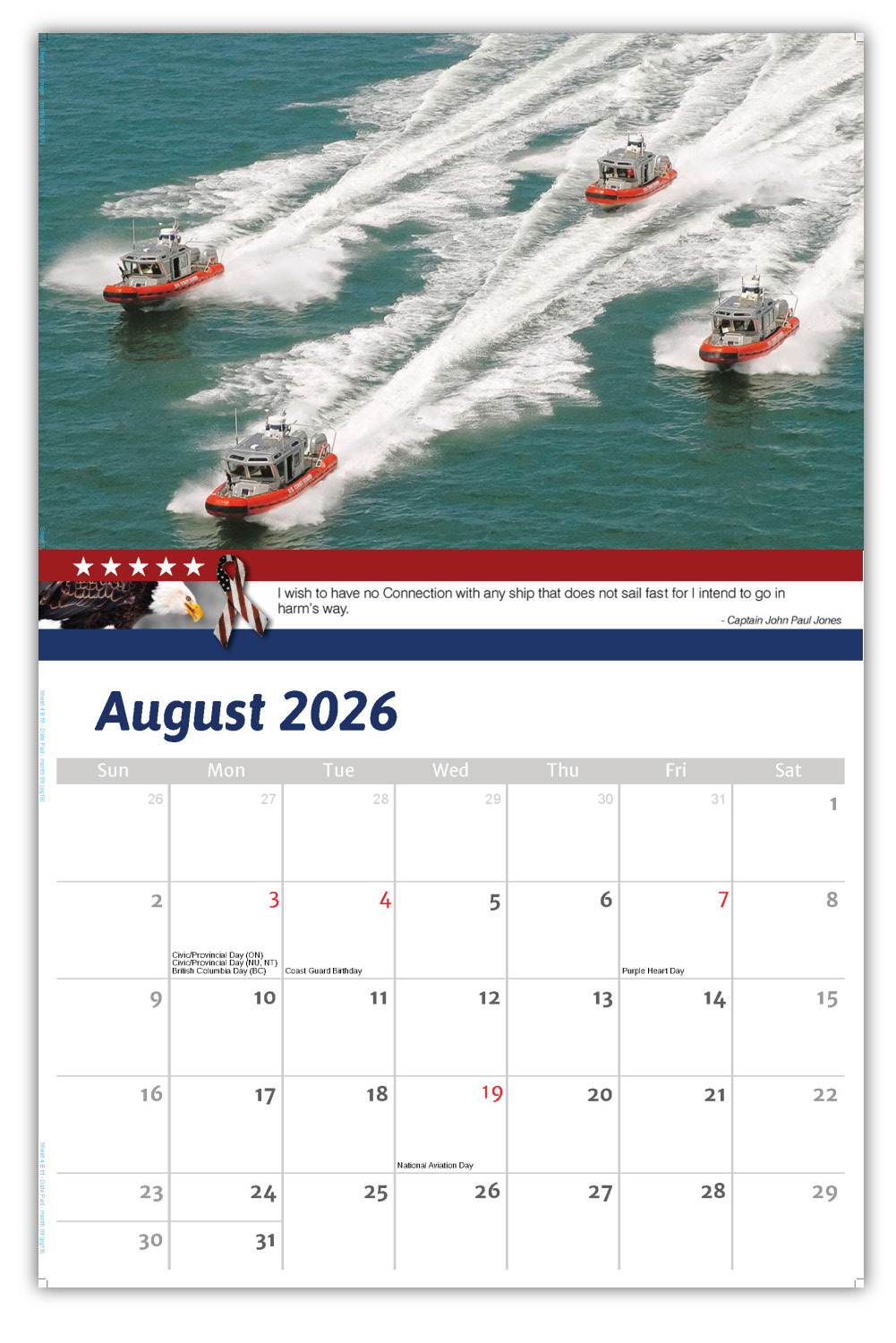 2026 Home of the Brave wall calendar