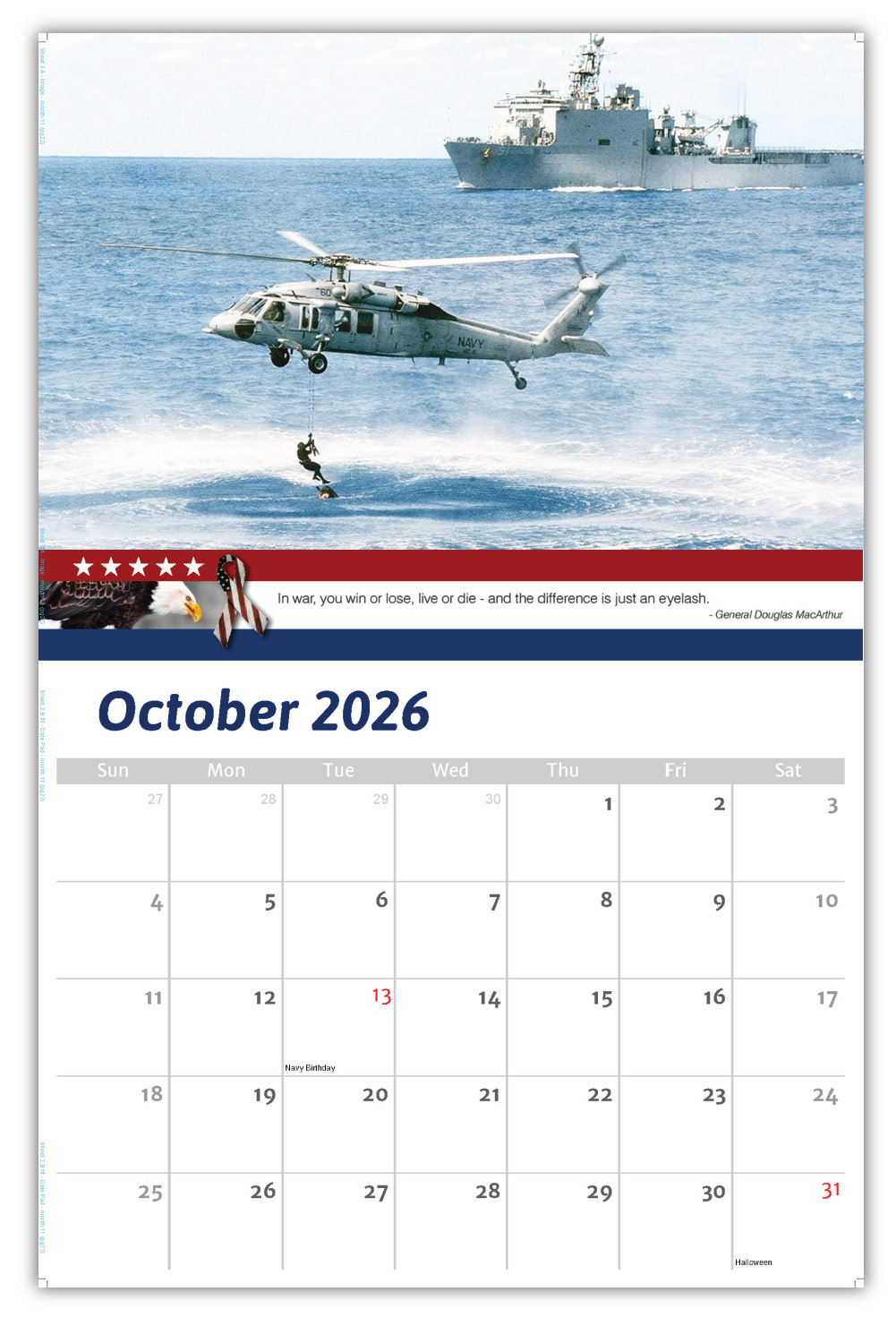 2026 Home of the Brave wall calendar