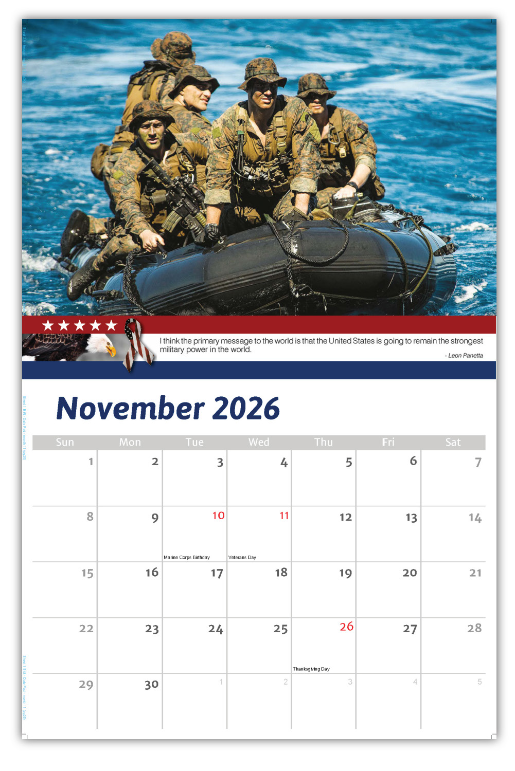 2026 Home of the Brave wall calendar