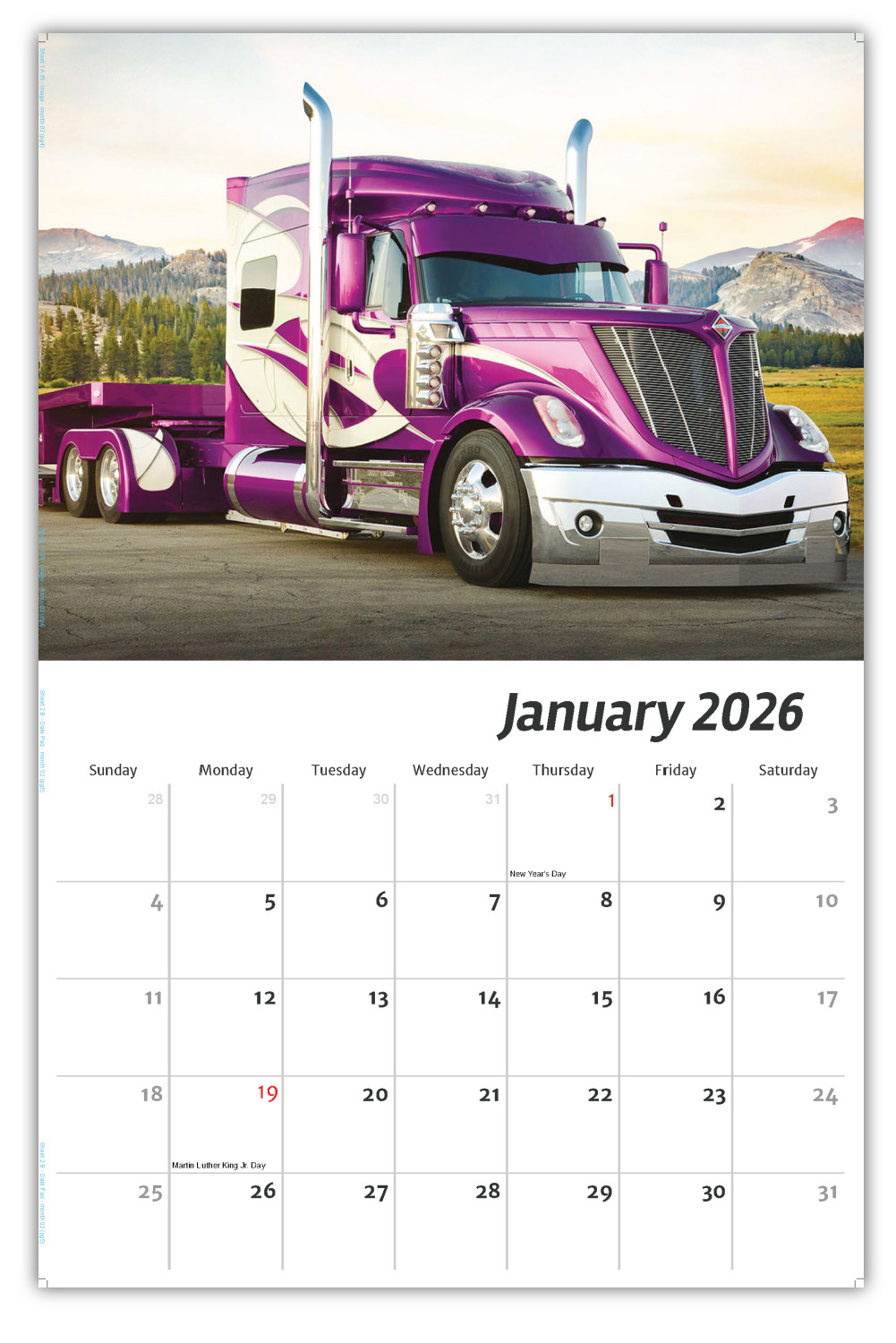 2026 Kings of the Road wall calendar