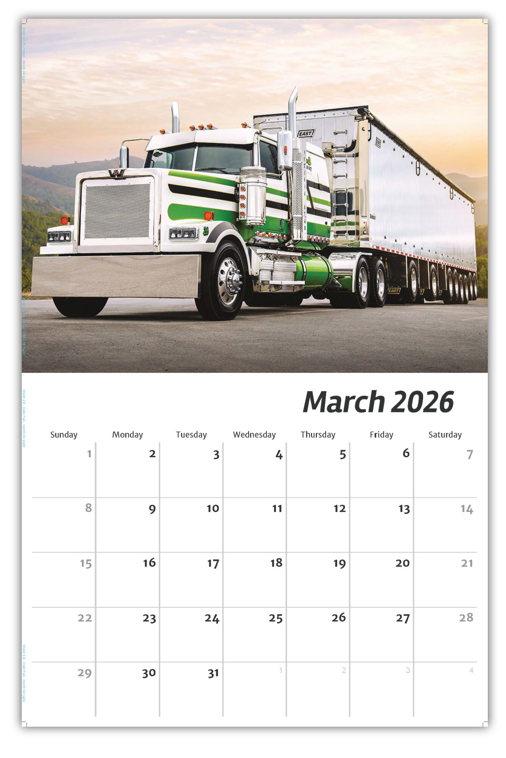 2026 Kings of the Road wall calendar