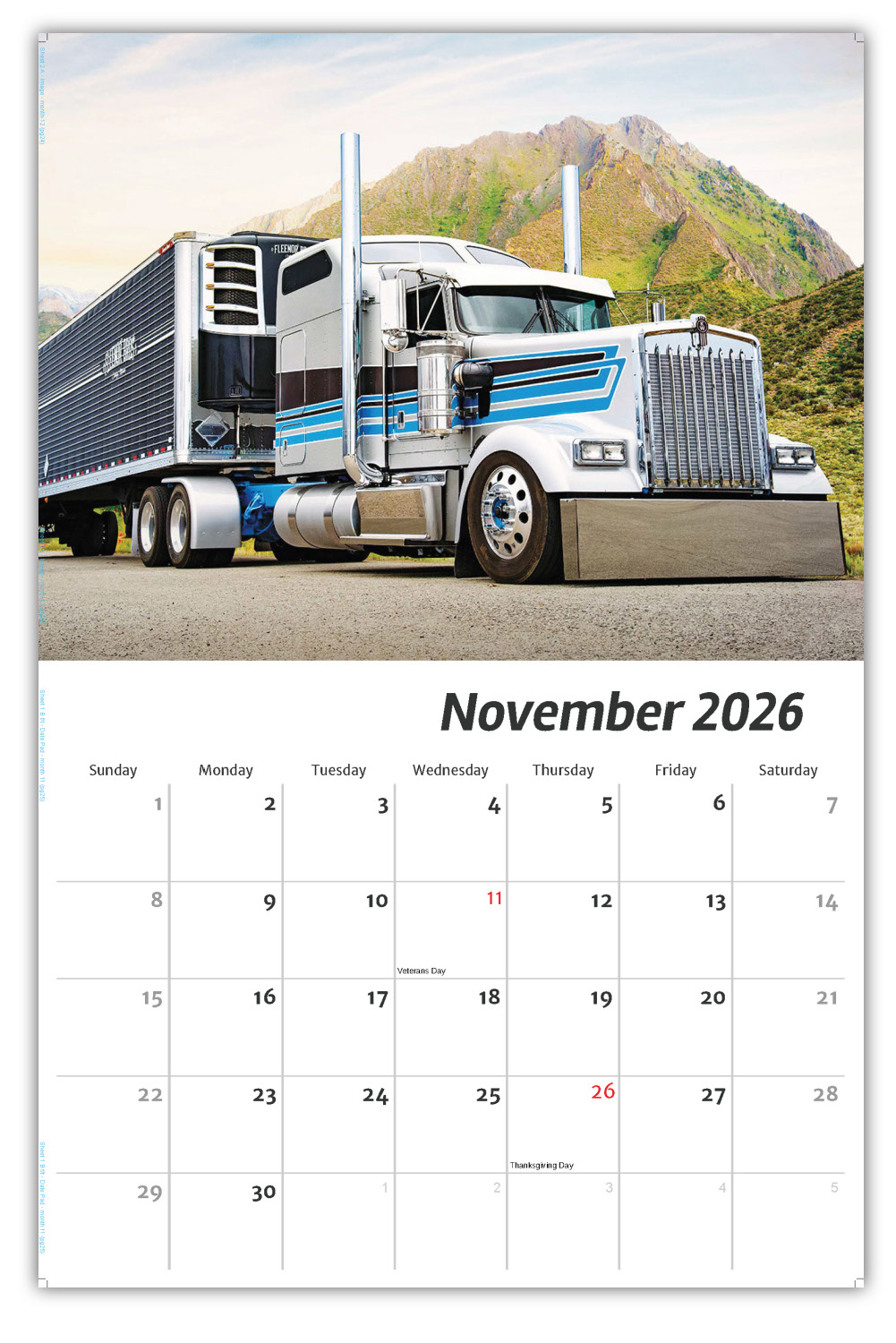 2026 Kings of the Road wall calendar