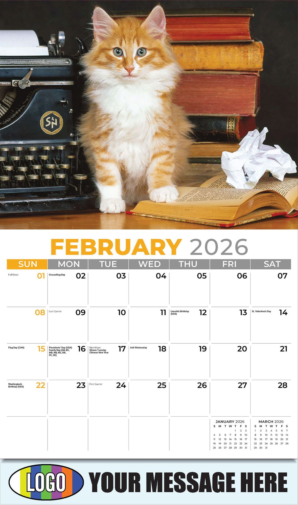 2026 Kittens Business Promotional Calendar