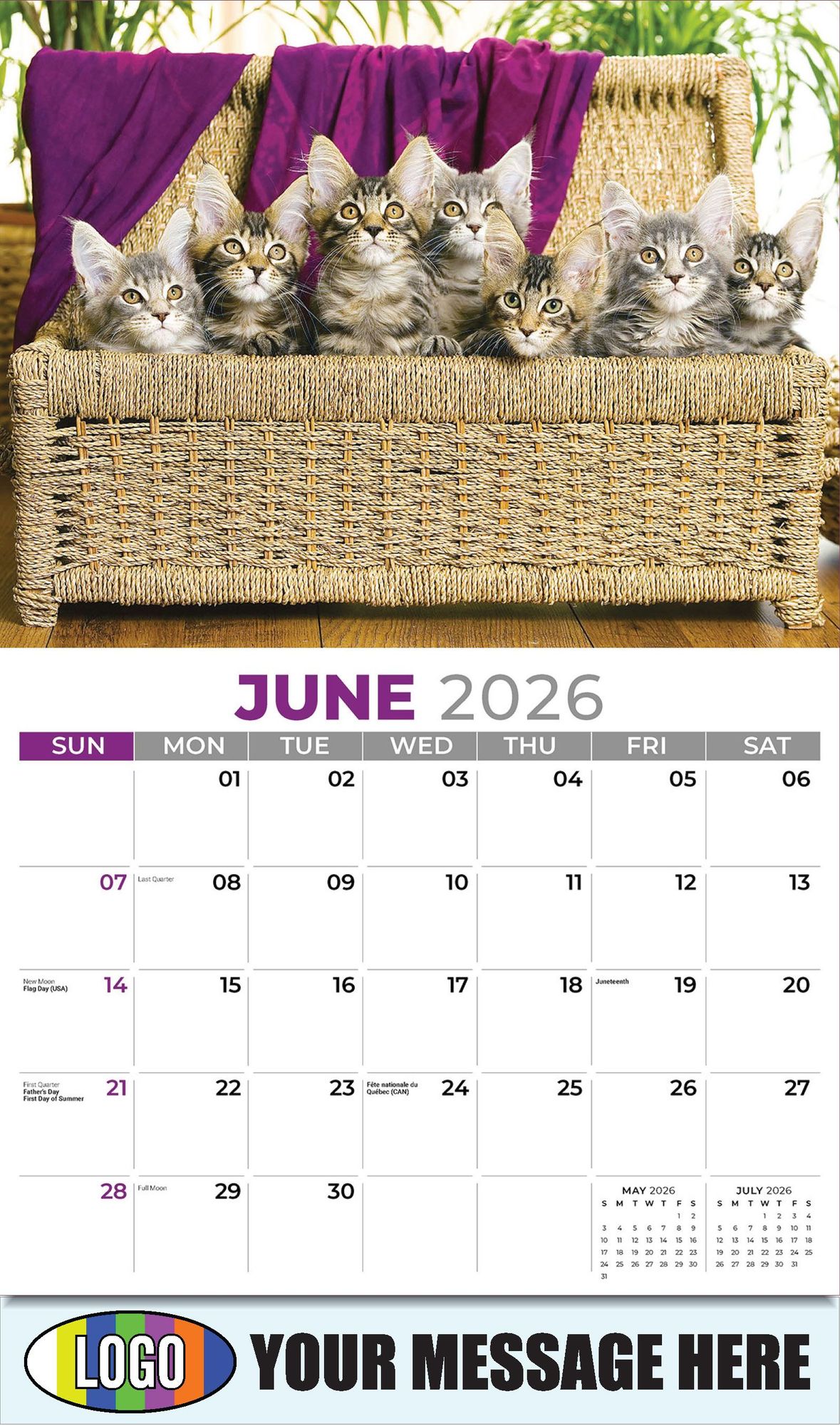 2026 Kittens Business Promotional Calendar