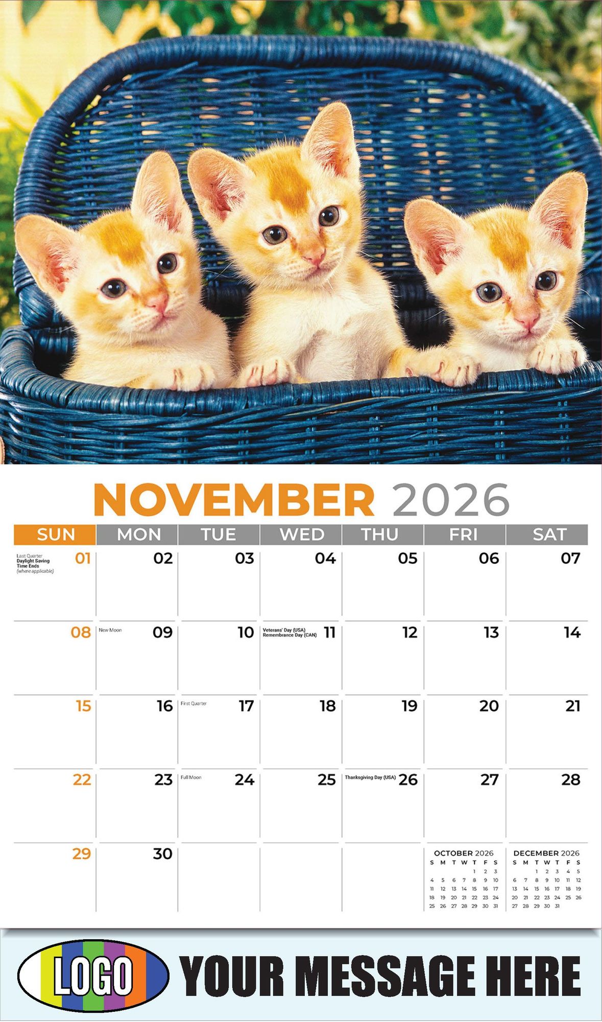 2026 Kittens Business Promotional Calendar