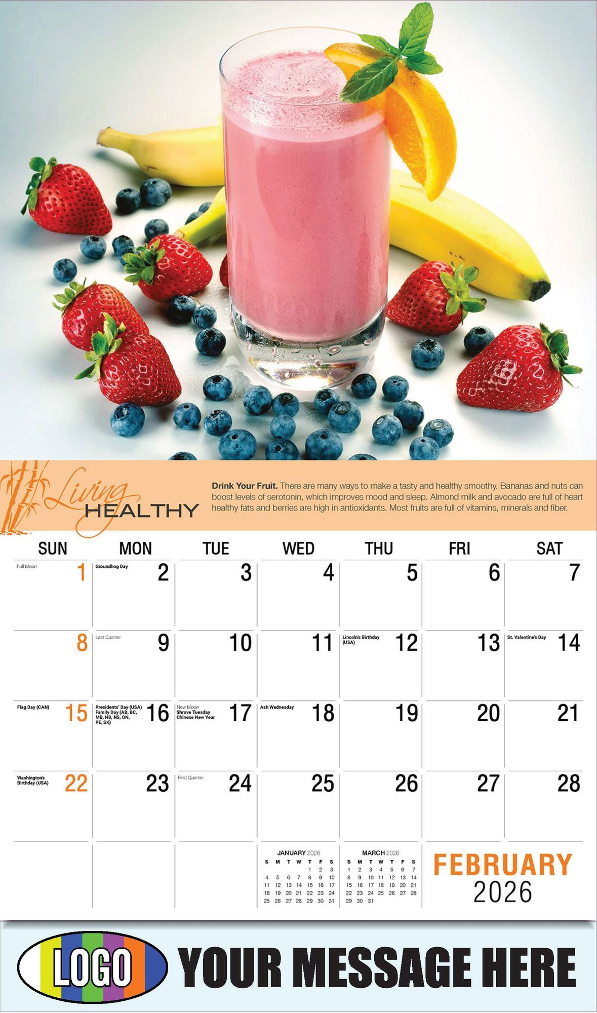 2026 Living Healthy Business Promotional Calendar