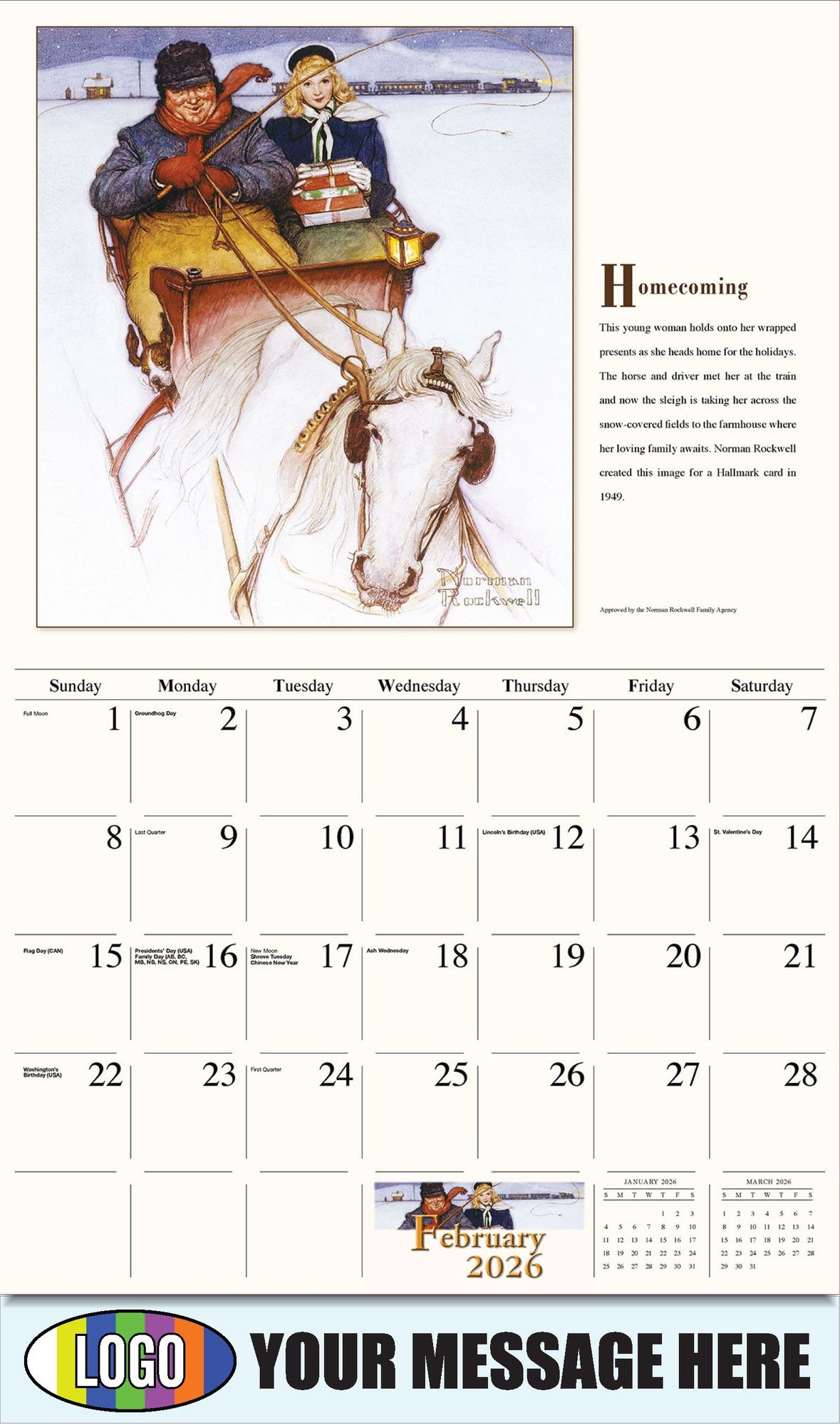 2026 Norman Rockwell Business Promotional Calendar - Memorable Images