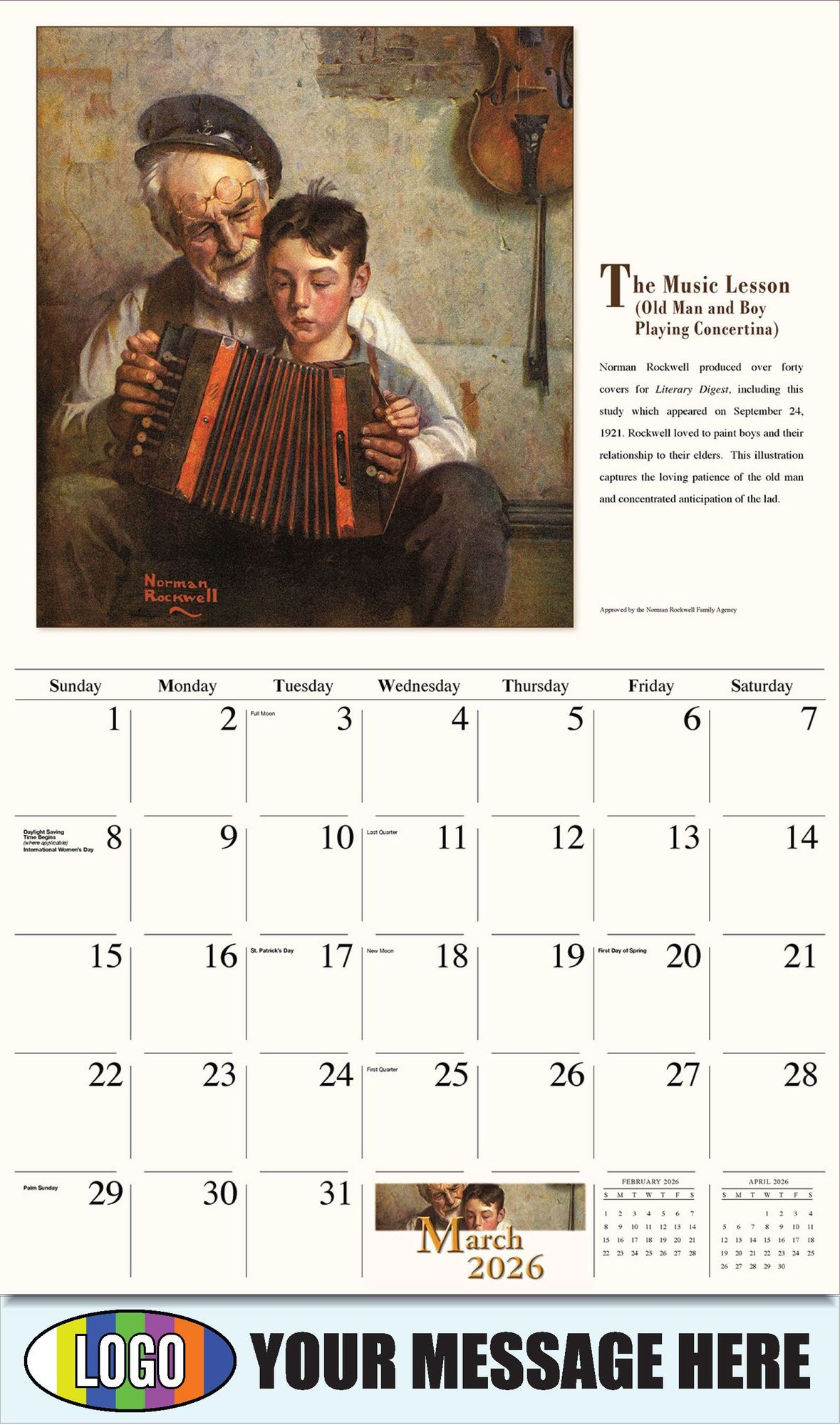 2026 Norman Rockwell Business Promotional Calendar - Memorable Images
