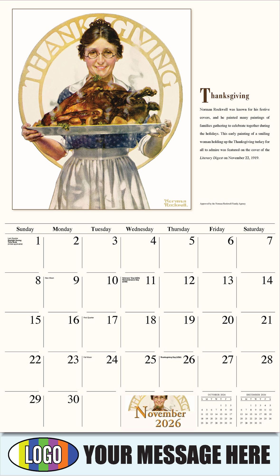 2026 Norman Rockwell Business Promotional Calendar - Memorable Images