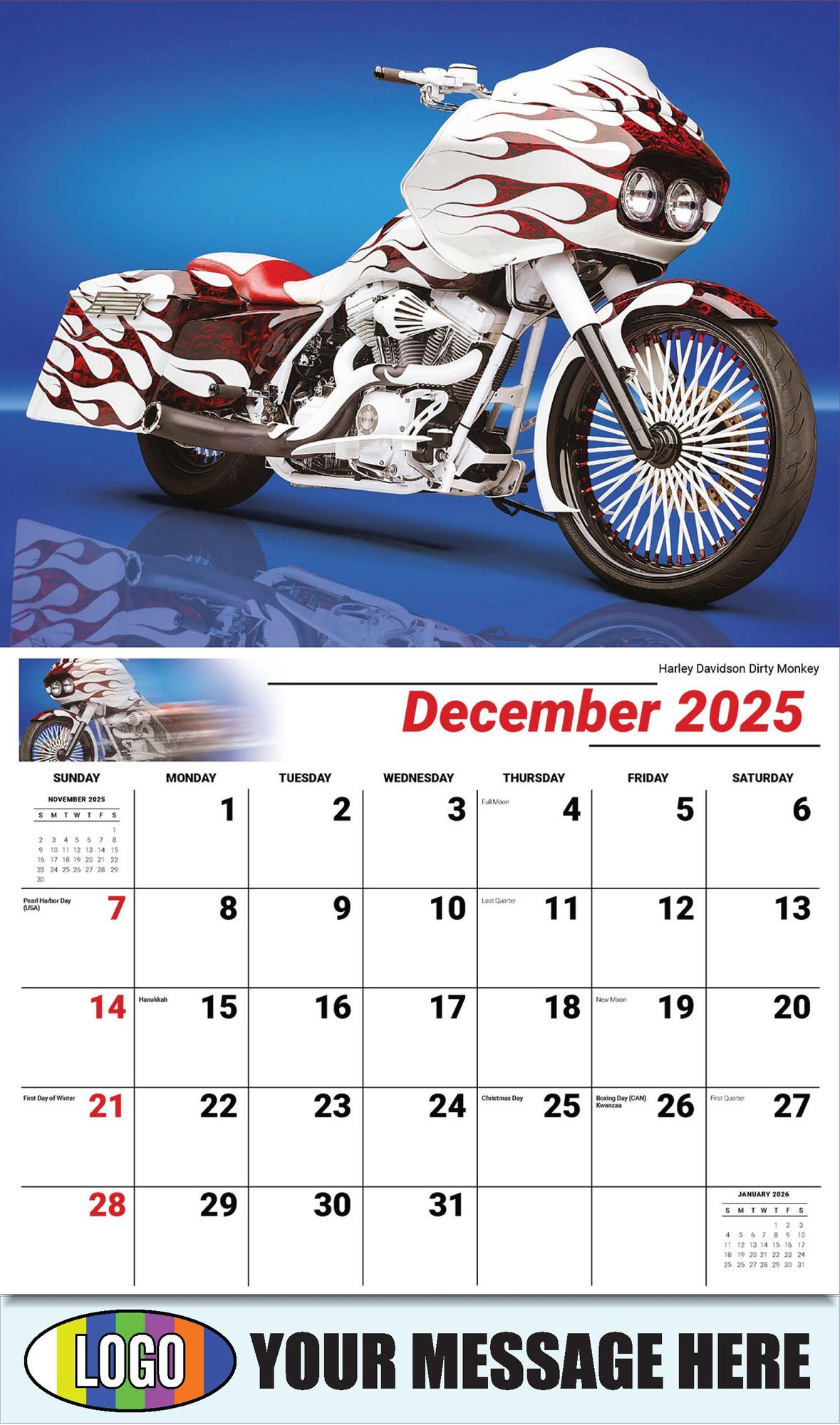 2026 Motorcycle Mania Business Promotional Calendar