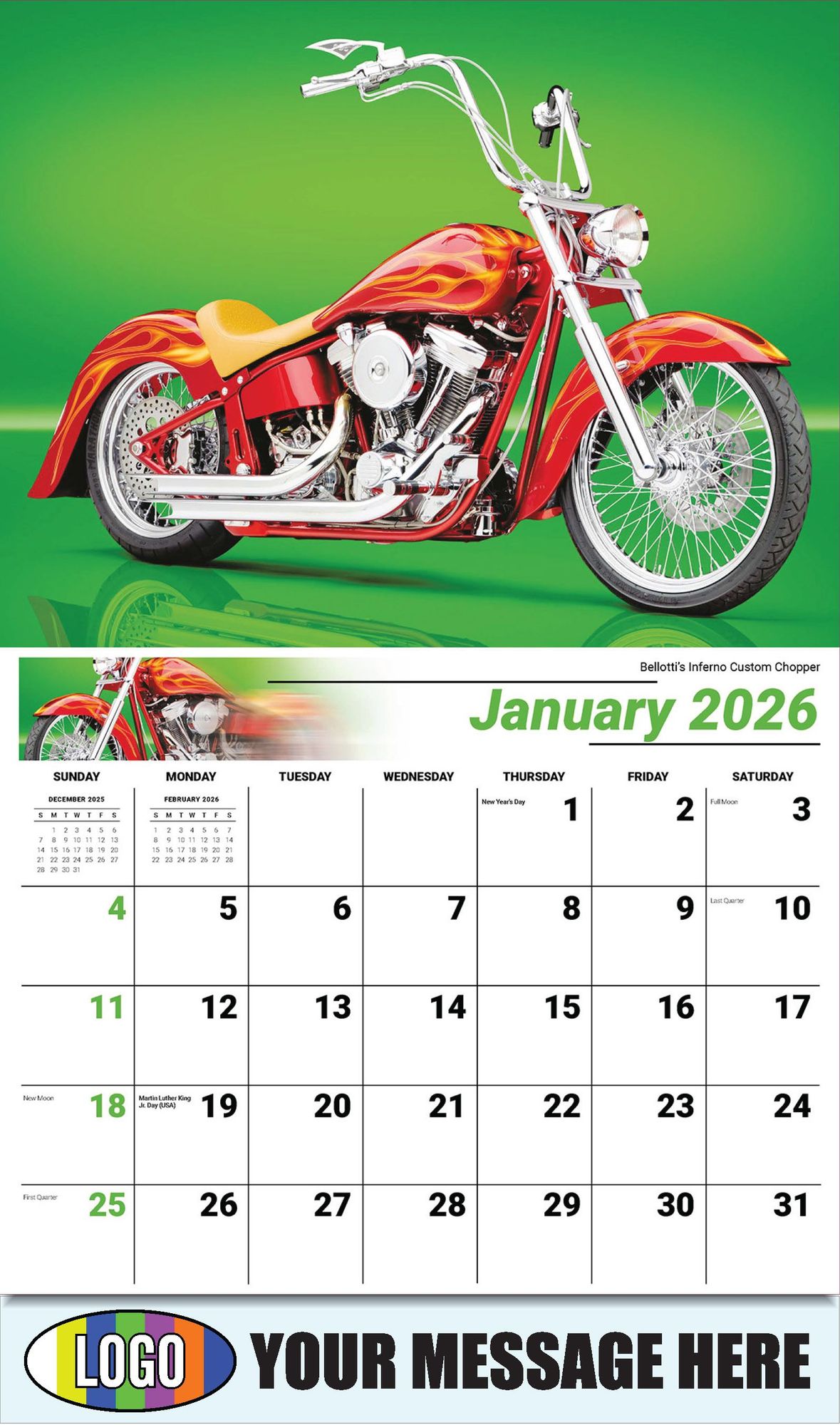 2026 Motorcycle Mania Business Promotional Calendar