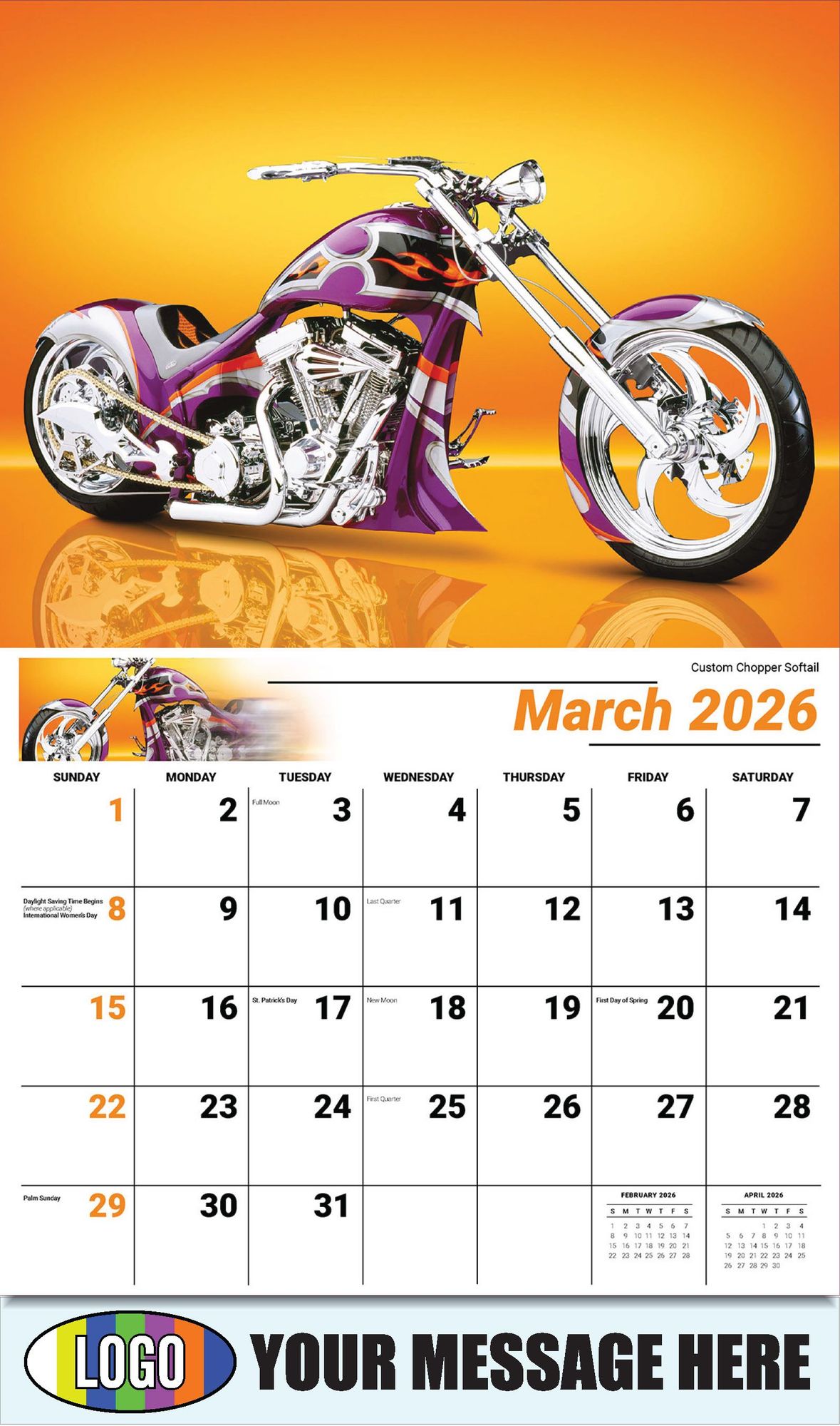 2026 Motorcycle Mania Business Promotional Calendar
