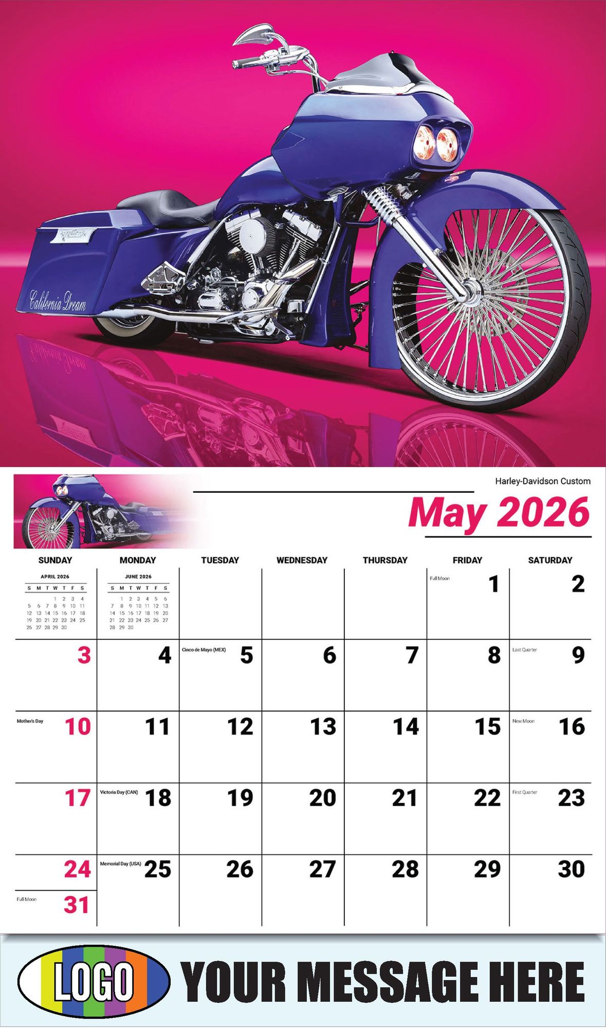 2026 Motorcycle Mania Business Promotional Calendar