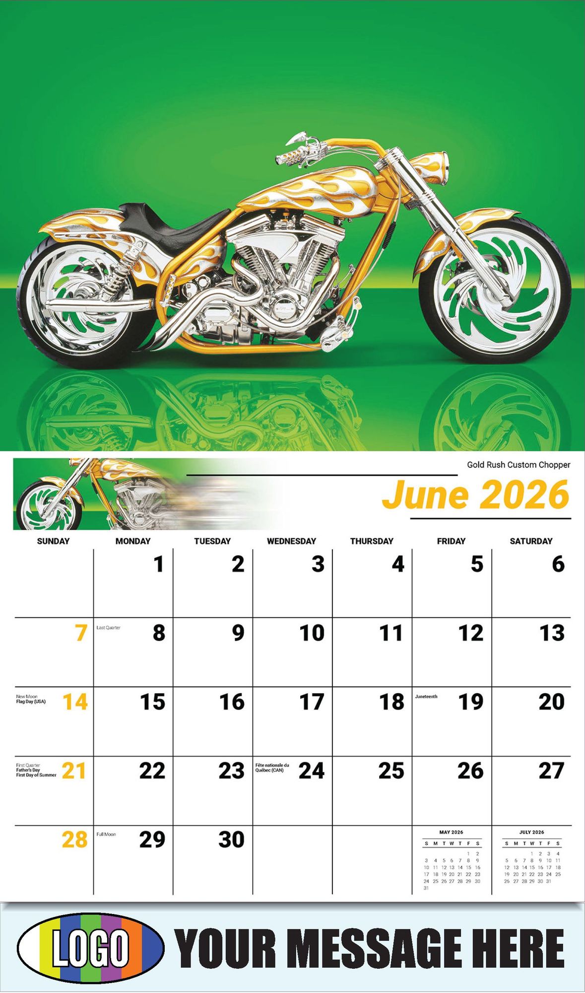 2026 Motorcycle Mania Business Promotional Calendar