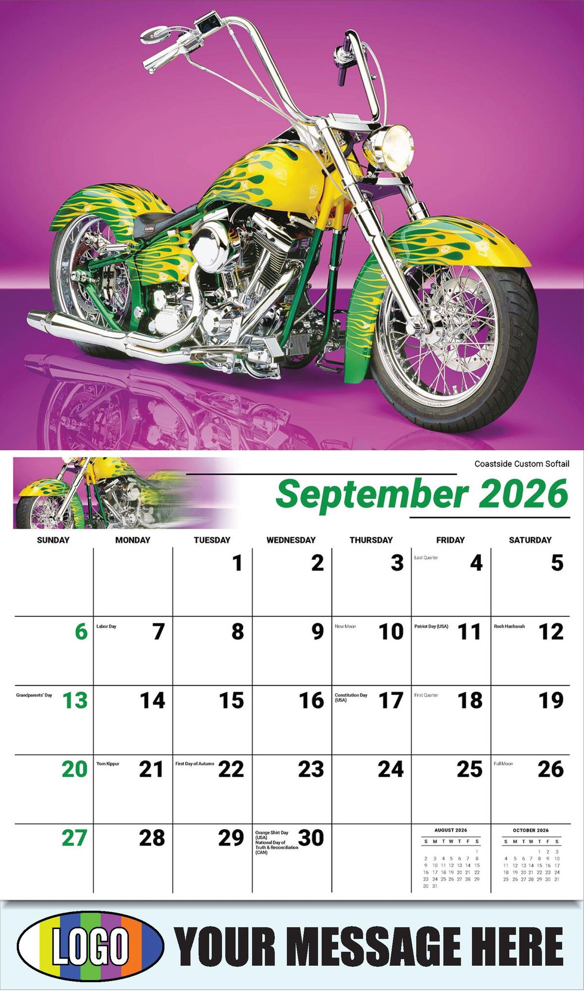 2026 Motorcycle Mania Business Promotional Calendar