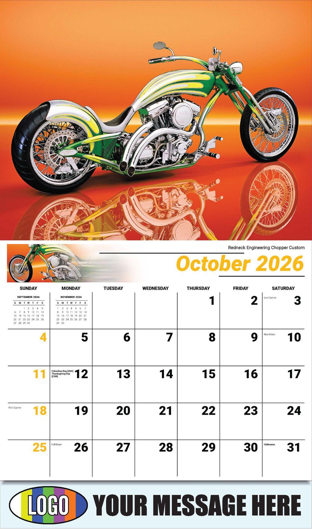 2026 Motorcycle Mania Business Promotional Calendar