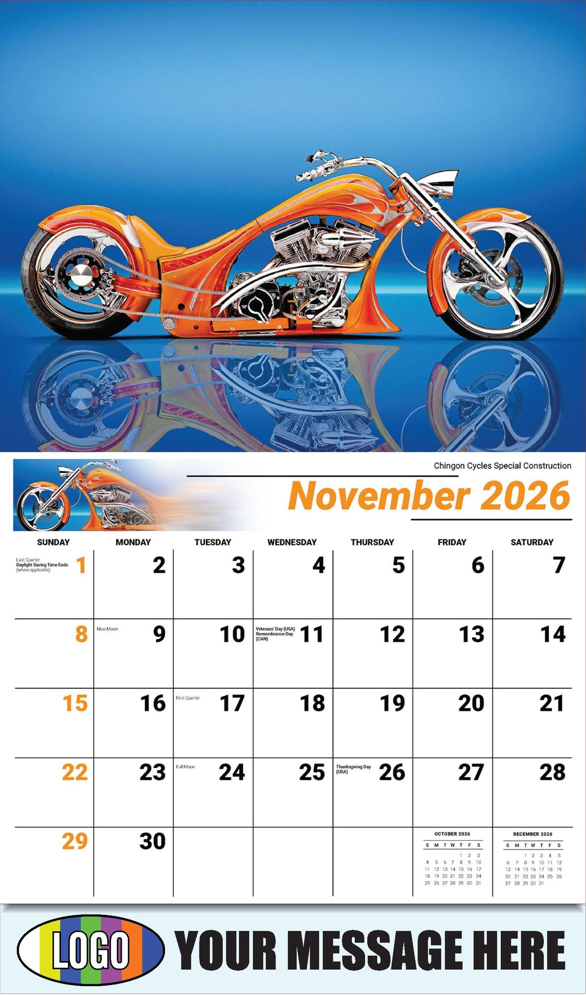 2026 Motorcycle Mania Business Promotional Calendar