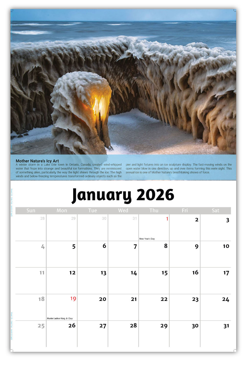 2026 Planet Earth Wall Calendar