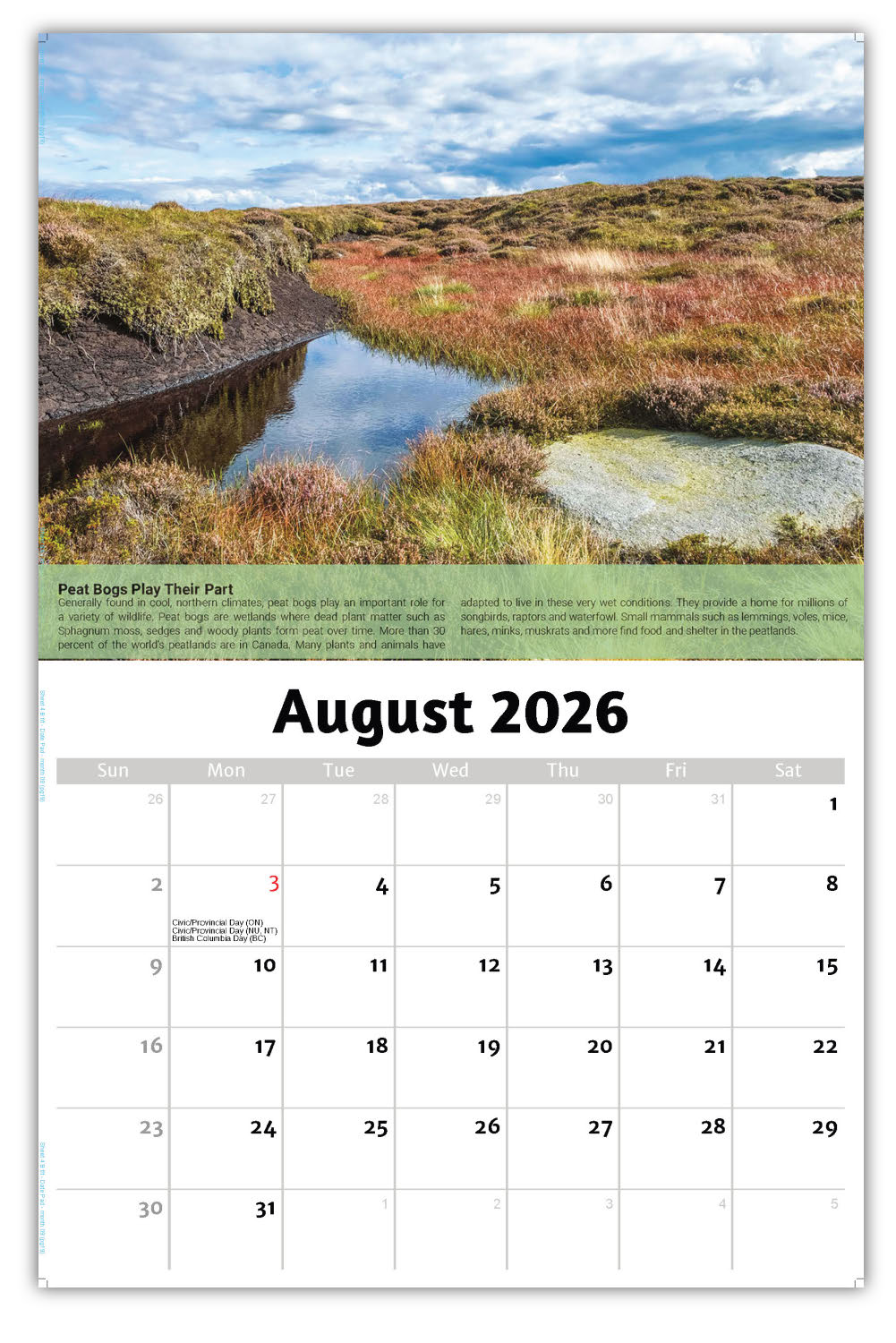 2026 Planet Earth Wall Calendar