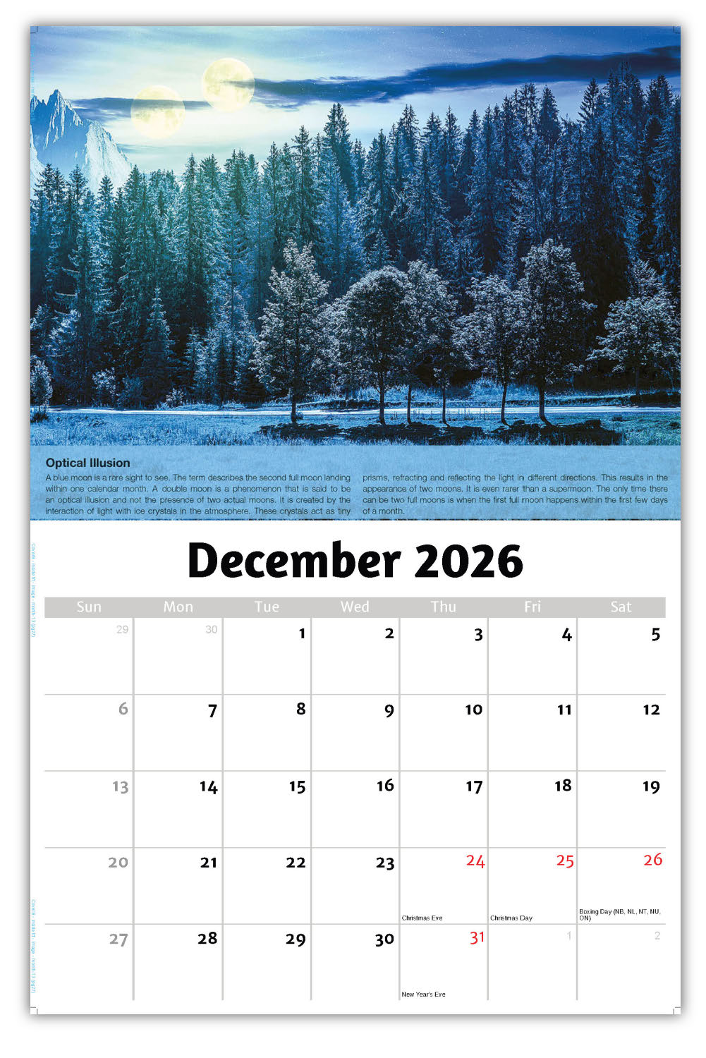 2026 Planet Earth Wall Calendar