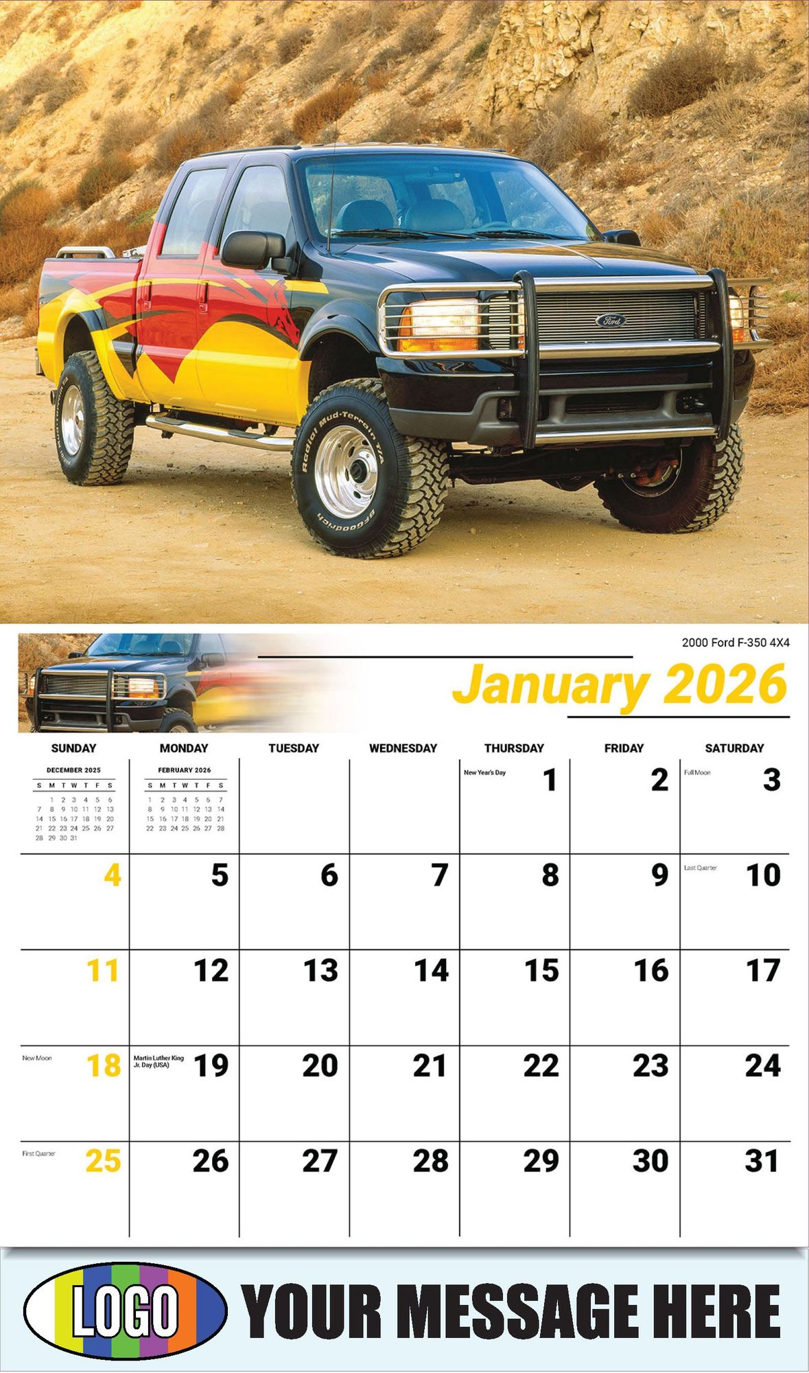 2026 Pumped-Up Pickups Business Promotional Calendar
